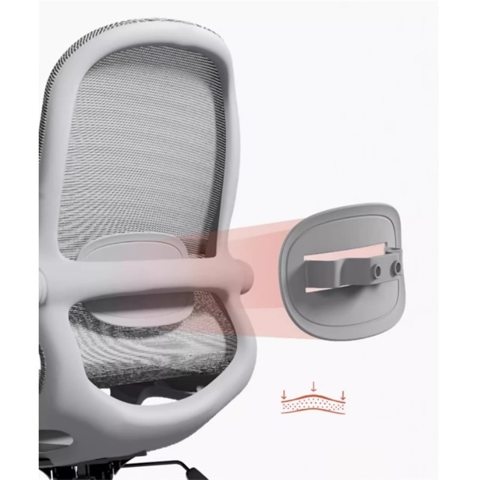 Ergonomic Mesh Office Chair with Adjustable Lumbar Support & Flip-Up Arms - High Back Swivel Computer Task Chair for Home & Office Workspace (Red) - Perfect for Long Hours of Sitting & Comfortable Working