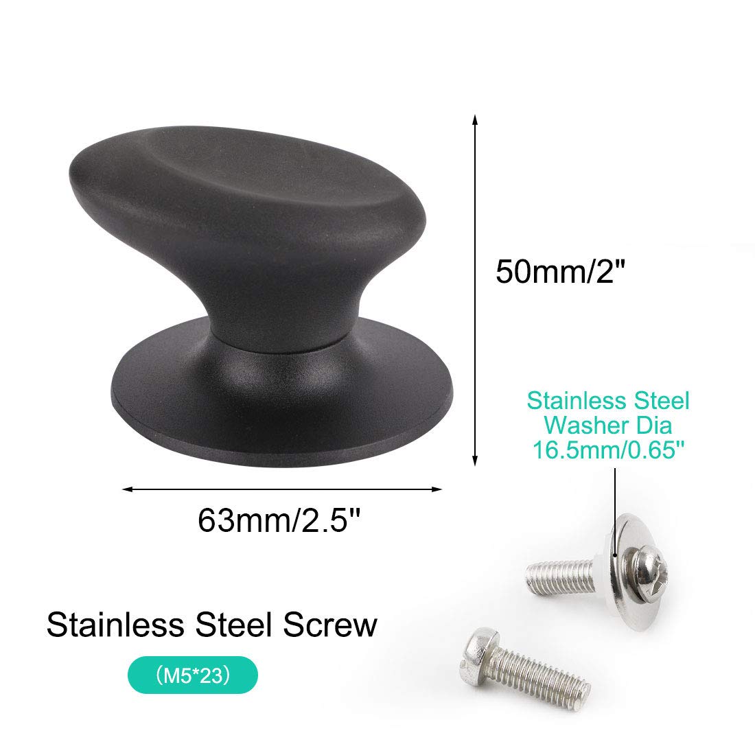 Heat-Resistant Plastic Lid Knobs - Black Replacement Handles for Cookware & Kitchenware - Easy Grip for Pots, Pans, and Storage Containers - Ideal for Home Kitchen Use