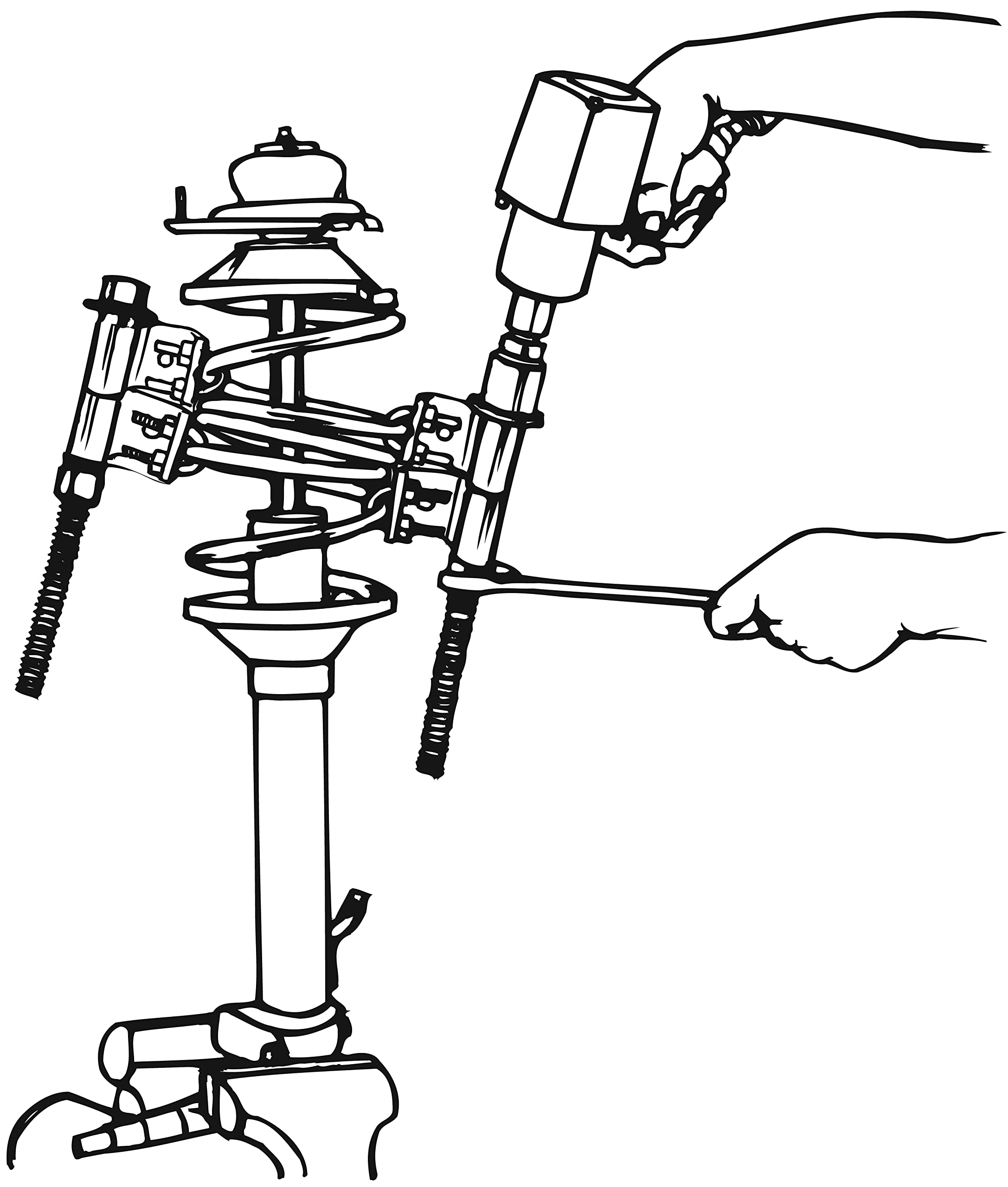 Lisle 62300 MacPherson Strut Spring Compressor Tool - Heavy Duty Black Automotive Suspension Repair Kit for DIY Mechanics & Professional Use in Car Workshops