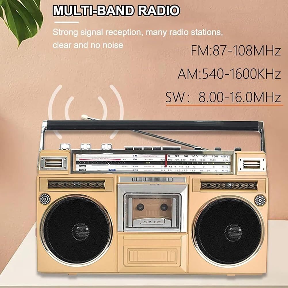 Portable Bluetooth Boombox with CD Player, Cassette Deck & FM/DAB+ Radio | USB Recording & AUX Input | Perfect for Home Parties, Outdoor Gatherings & Travel (Black) - Enjoy Music Anywhere