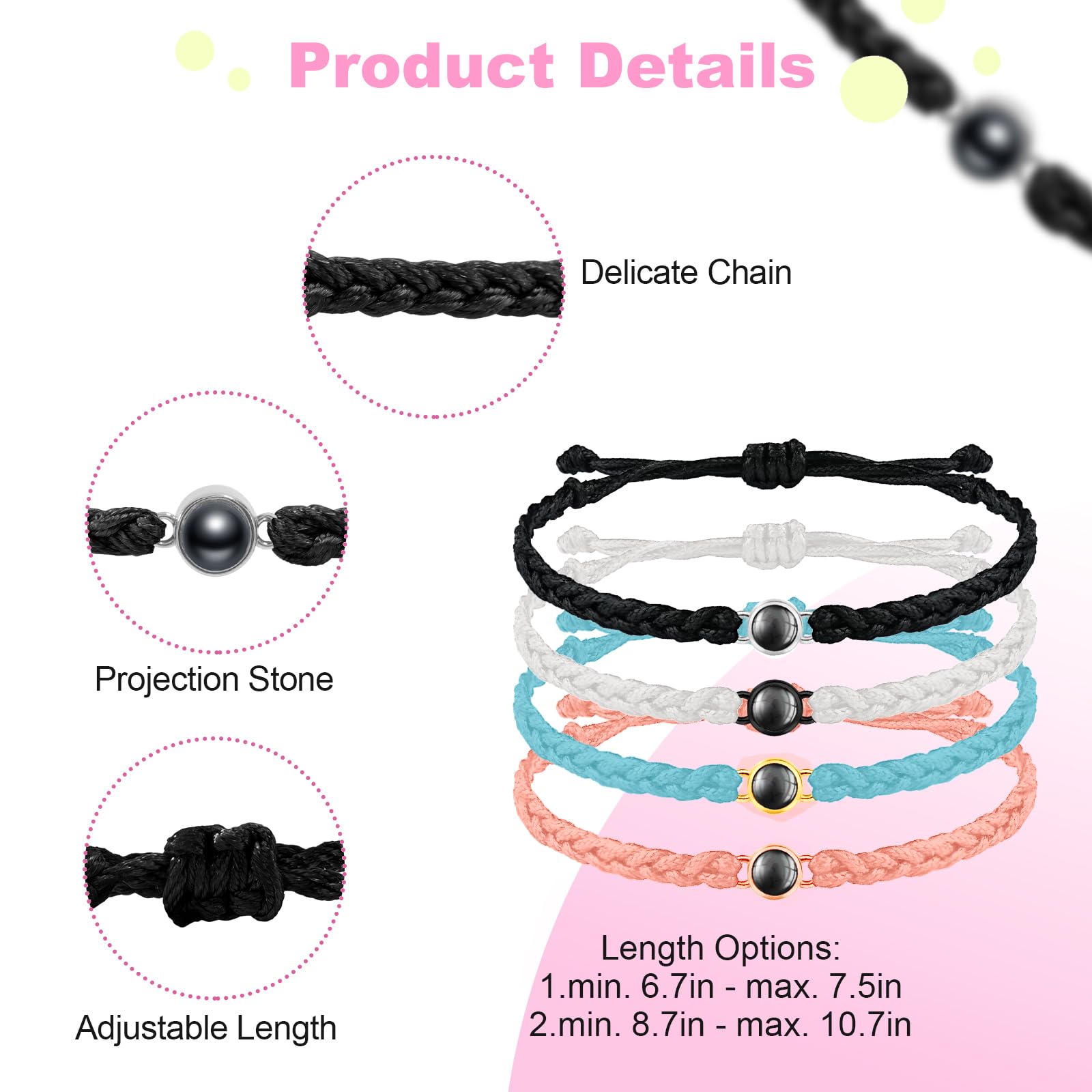 Custom Photo Projection Bracelets for Women & Men - Personalized Picture Inside Bracelet - Unique Valentine’s Day, Birthday & Christmas Gifts - Perfect for Anniversaries, Couple Jewelry & Special Occasions