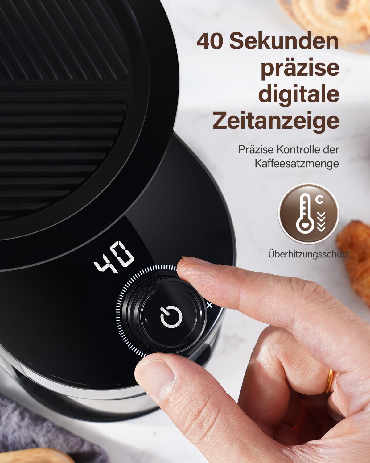 SHARDOR Electric Coffee Grinder with 25 Grind Settings, Precision Digital Display, Burr Grinder for Espresso, Drip Coffee & French Press - Perfect for Home, Office & Coffee Shops