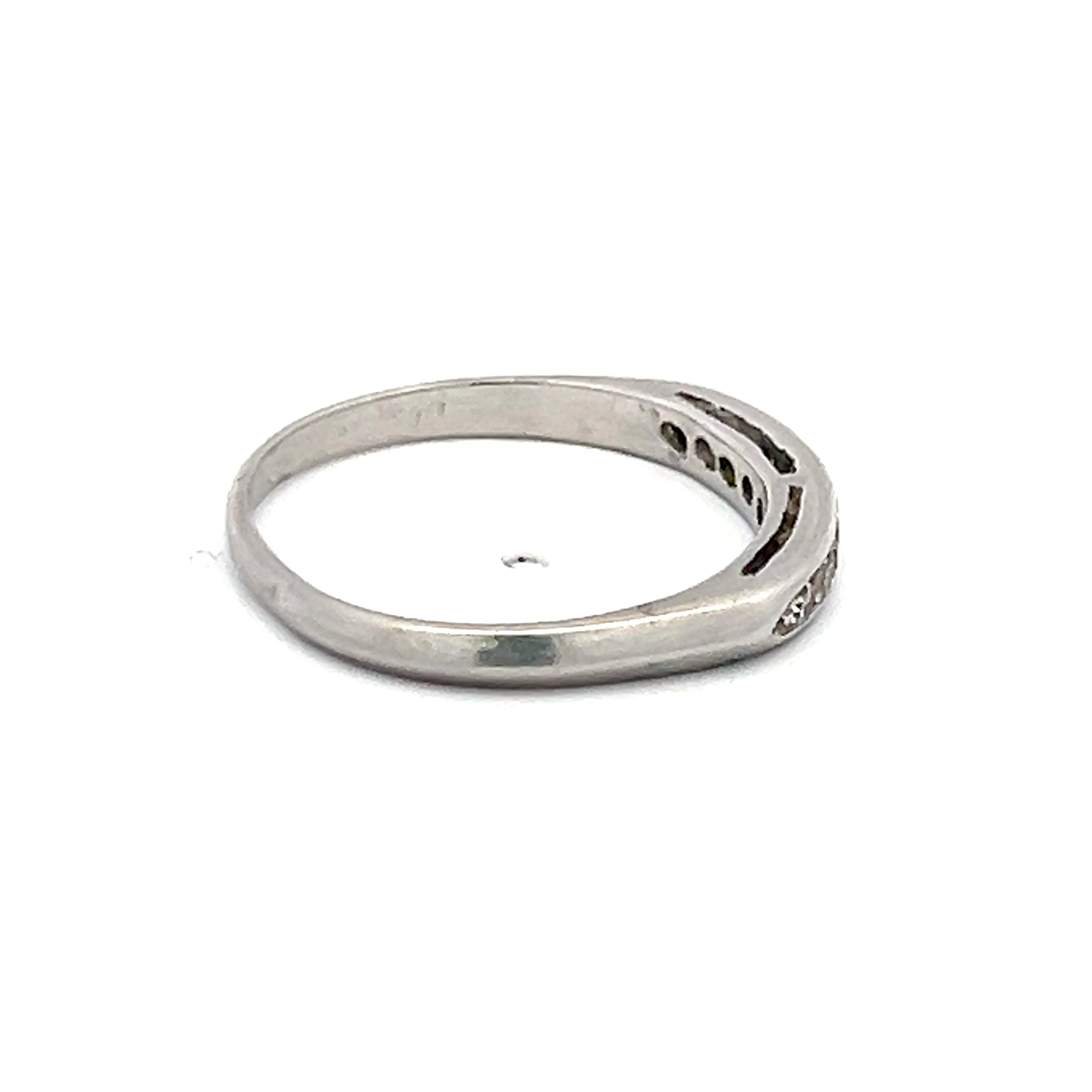 0.18 Carat Old European Cut H SI1 Diamond Platinum Semi Mount Ring - Vintage Bridal Jewelry for Engagement & Wedding