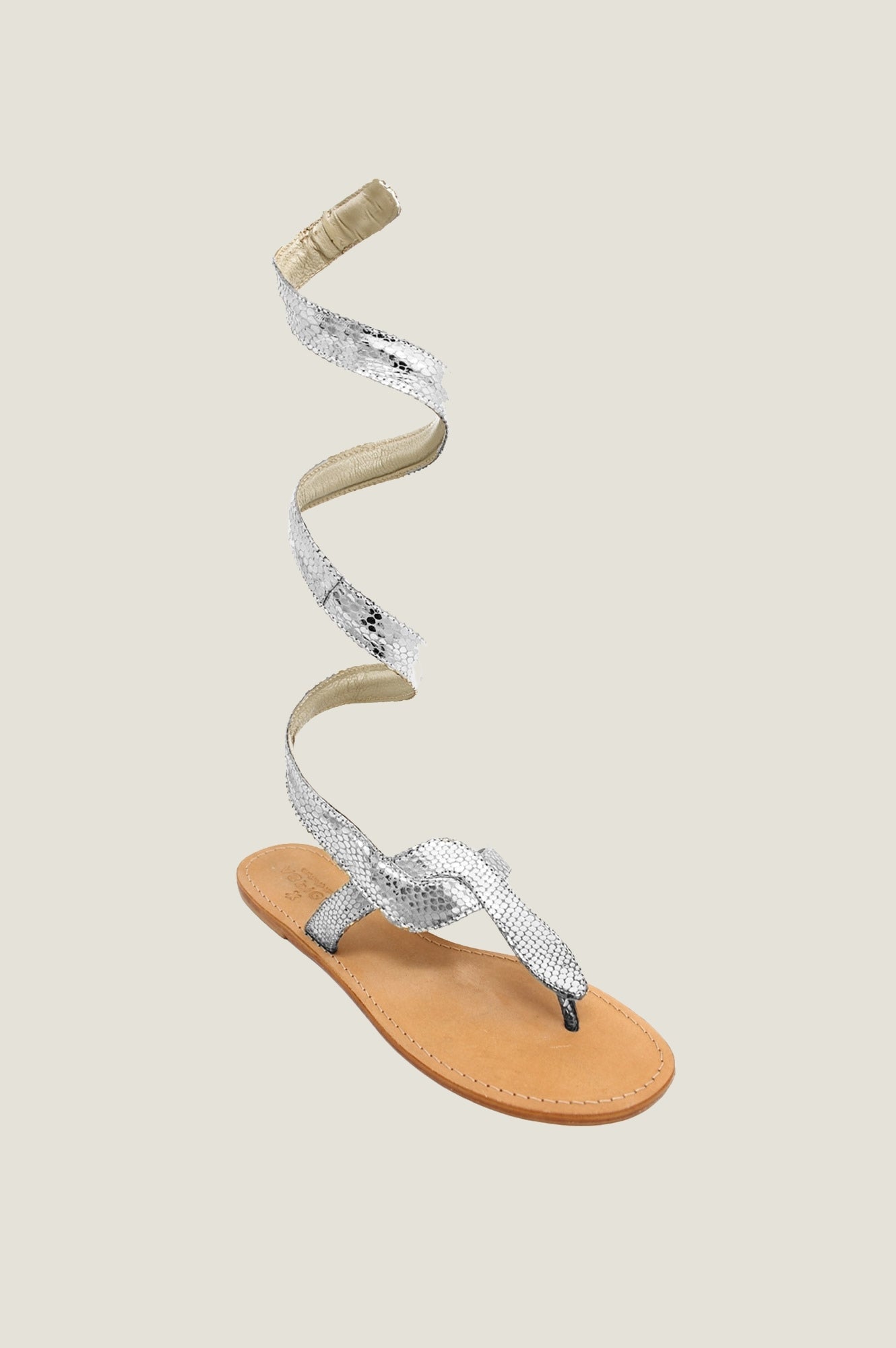 Cobra Wrap Sandals for Women - Stylish Silver Gladiator Sandals | Perfect for Beach, Vacation & Summer Outfits
