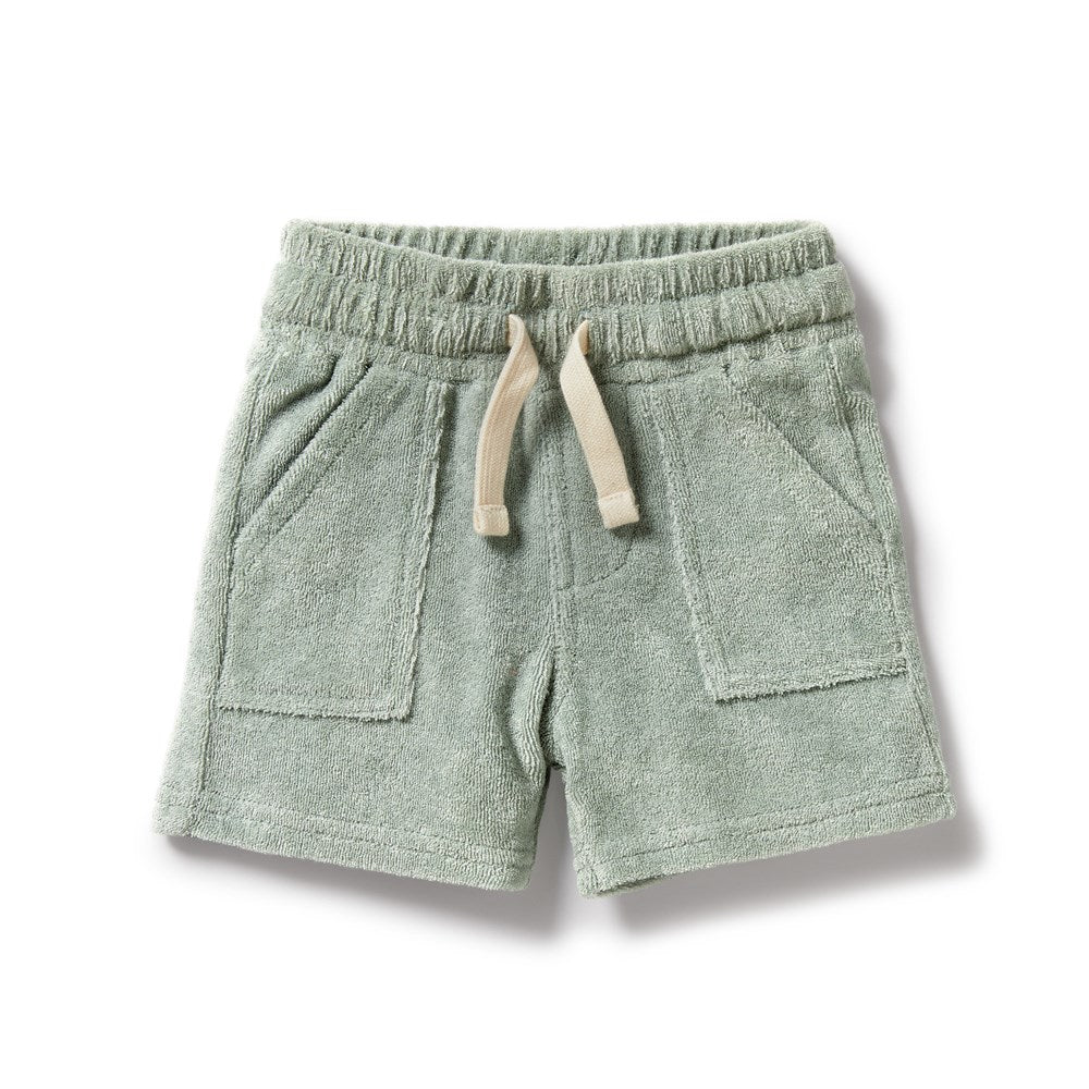 Organic Pistachio Terry Shorts for Women - Soft & Breathable Cotton Lounge Shorts - Perfect for Yoga, Sleepwear & Summer Comfort