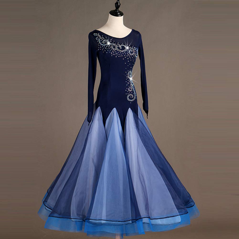 Elegant Women's Performance Ballroom Dress for Modern Waltz & Tango - Smooth Professional Dance Costume for Ballroom Competitions & Social Dancing