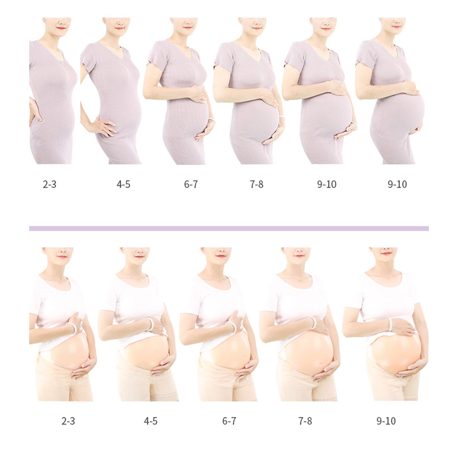 Zerodis Realistic Fake Pregnancy Belly - Soft Silicone Maternity Belly Bump with Adjustable Straps for Photography, Acting, Cosplay & Halloween Costumes (2-4 Months Size) - Perfect for Movie Props, Gender Reveals & Prank Gifts