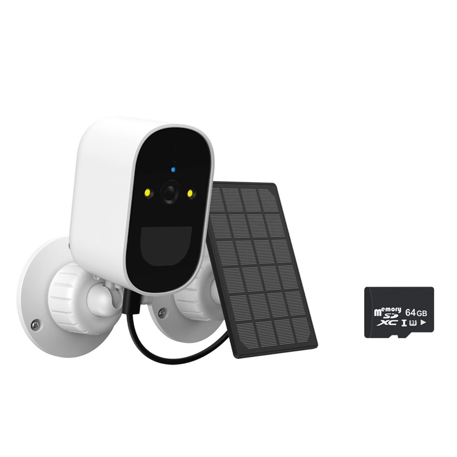 MZZYG Solar Security Camera - 1080P WiFi Outdoor Camera with Built-in Battery, PIR Human Detection & 64GB Storage - Wireless IP Surveillance for Home, Yard, and Business Security | Weatherproof Solar-Powered for 24/7 Monitoring