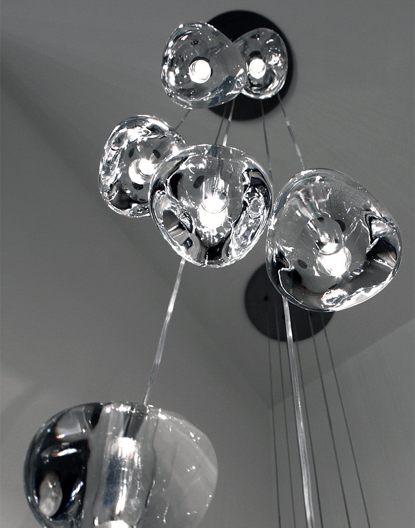 Elegant Crystal Pendant Light - Modern Chandelier for Dining Room, Bedroom & Living Room Decor - Dimmable LED Hanging Lamp for Home & Office Lighting