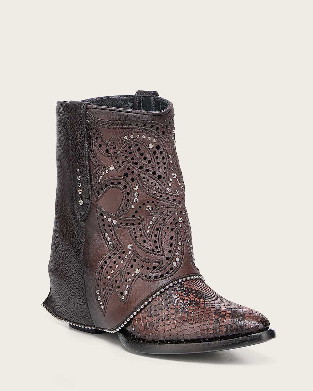 Women's Cuadra Truffle Brown Western Cowgirl Python Skin Ankle Boots - Stylish & Comfortable for Country Rides, Rodeos & Night Out