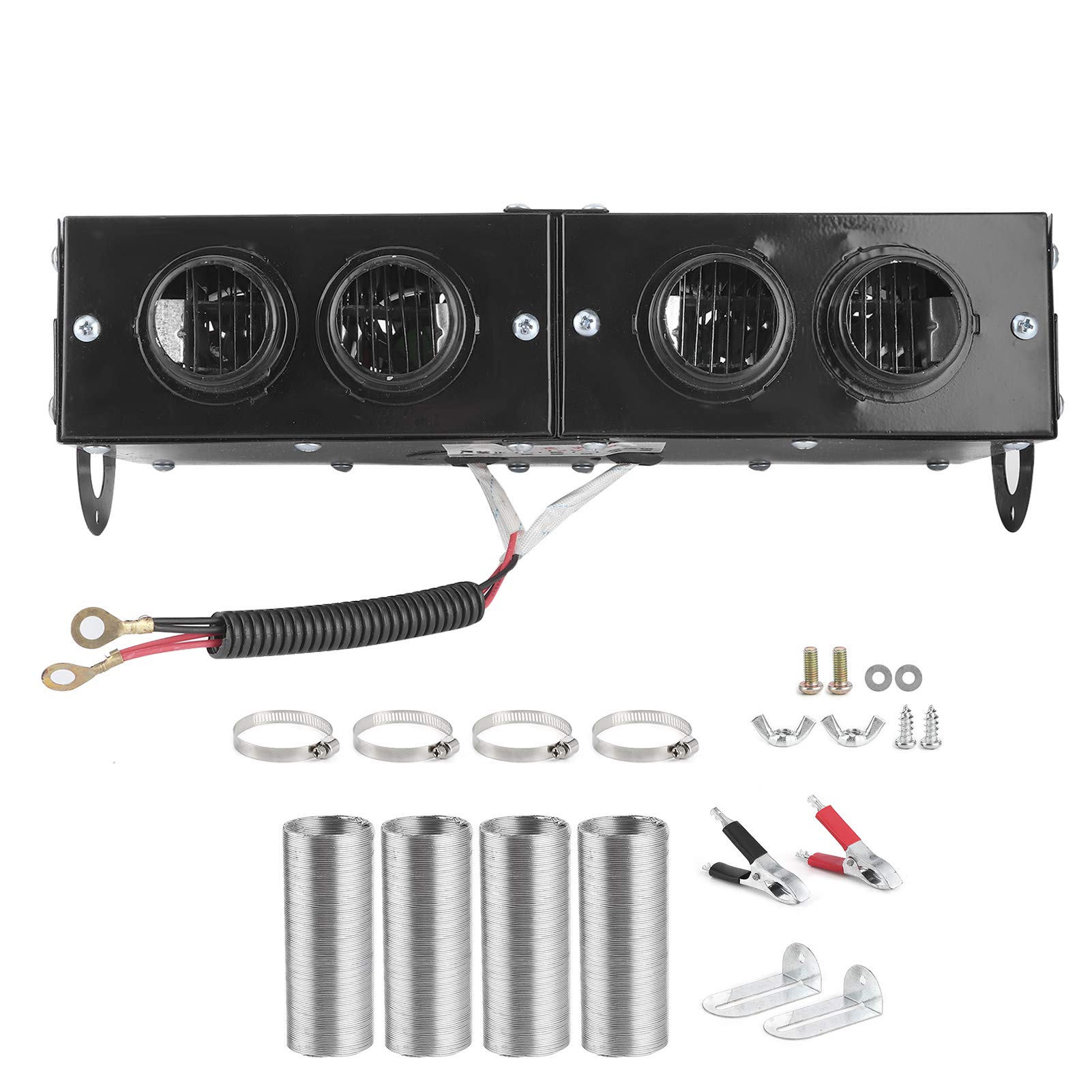 12V 800W Car Heater Fan Defroster - 4 Hole RV Automotive Heater for Windshield & Seat Warming - Perfect for Winter Driving in Trucks, UTVs, and Campers