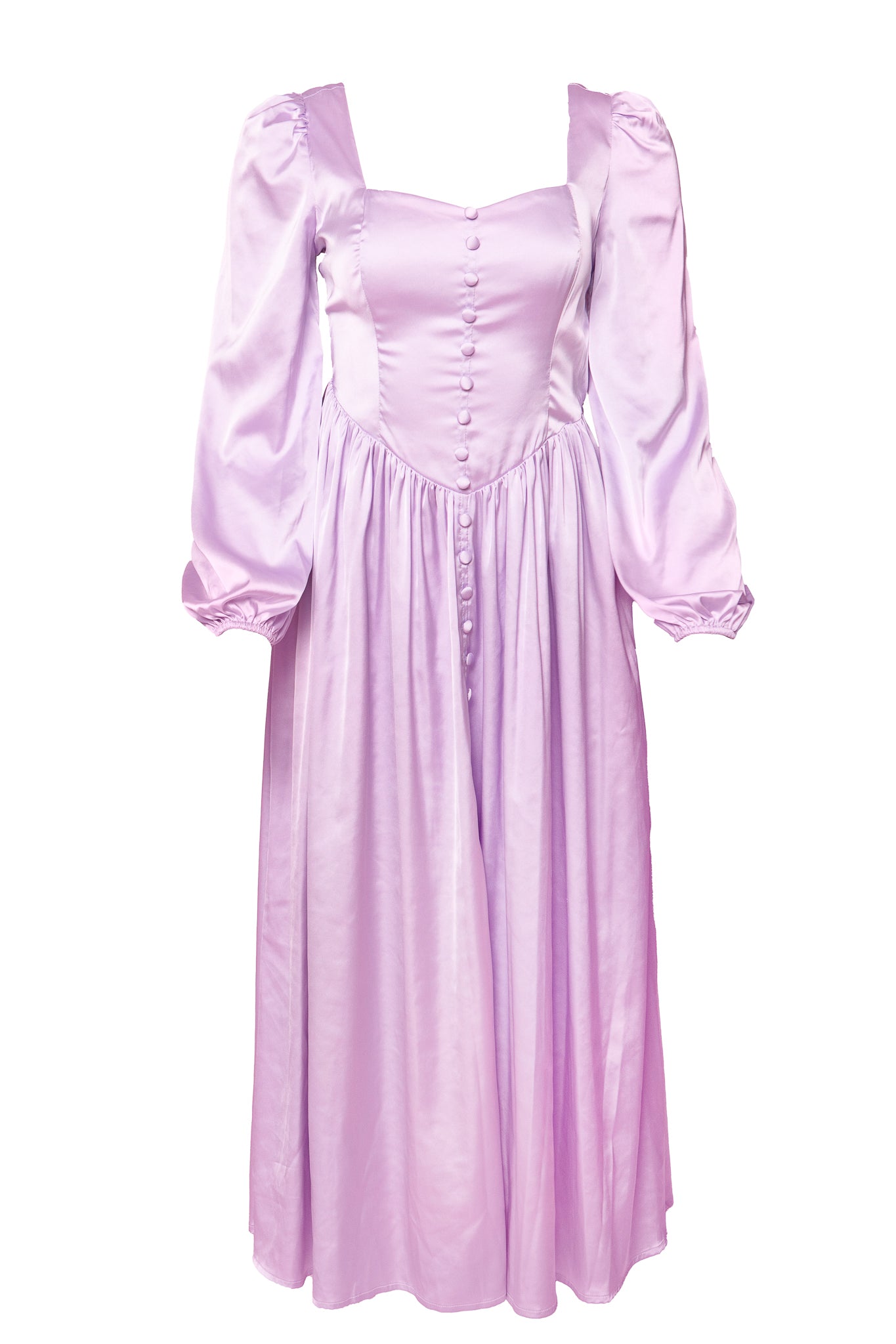 Valentine Lavender Floral Maxi Dress for Women - Elegant Long Sleeve Party Gown - Perfect for Weddings, Date Nights & Special Occasions