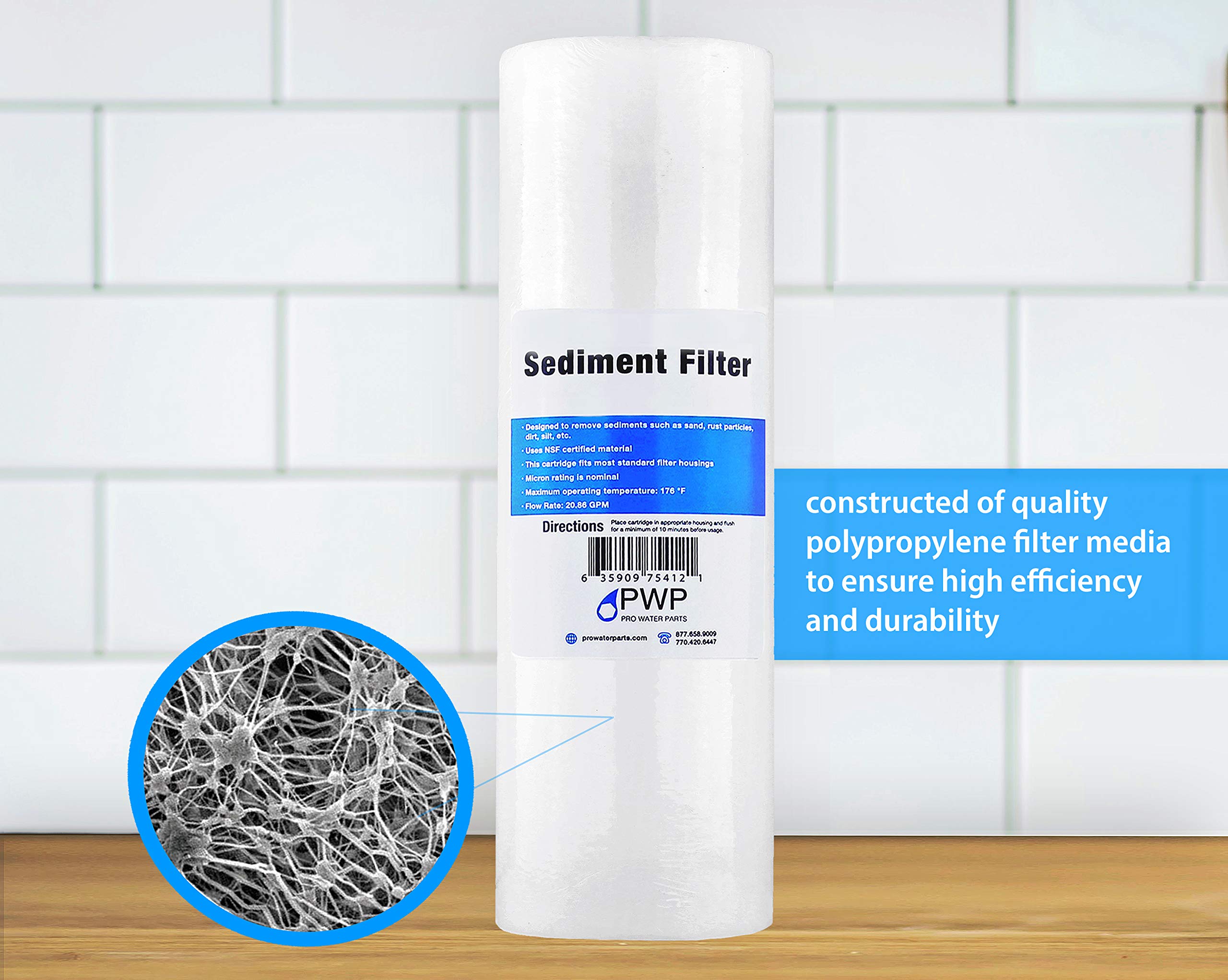 Premium 4.5x10 Jumbo 10 Micron Sediment Melt Blown Water Filters - 20 Pack for Home, RV & Commercial Water Filtration Systems
