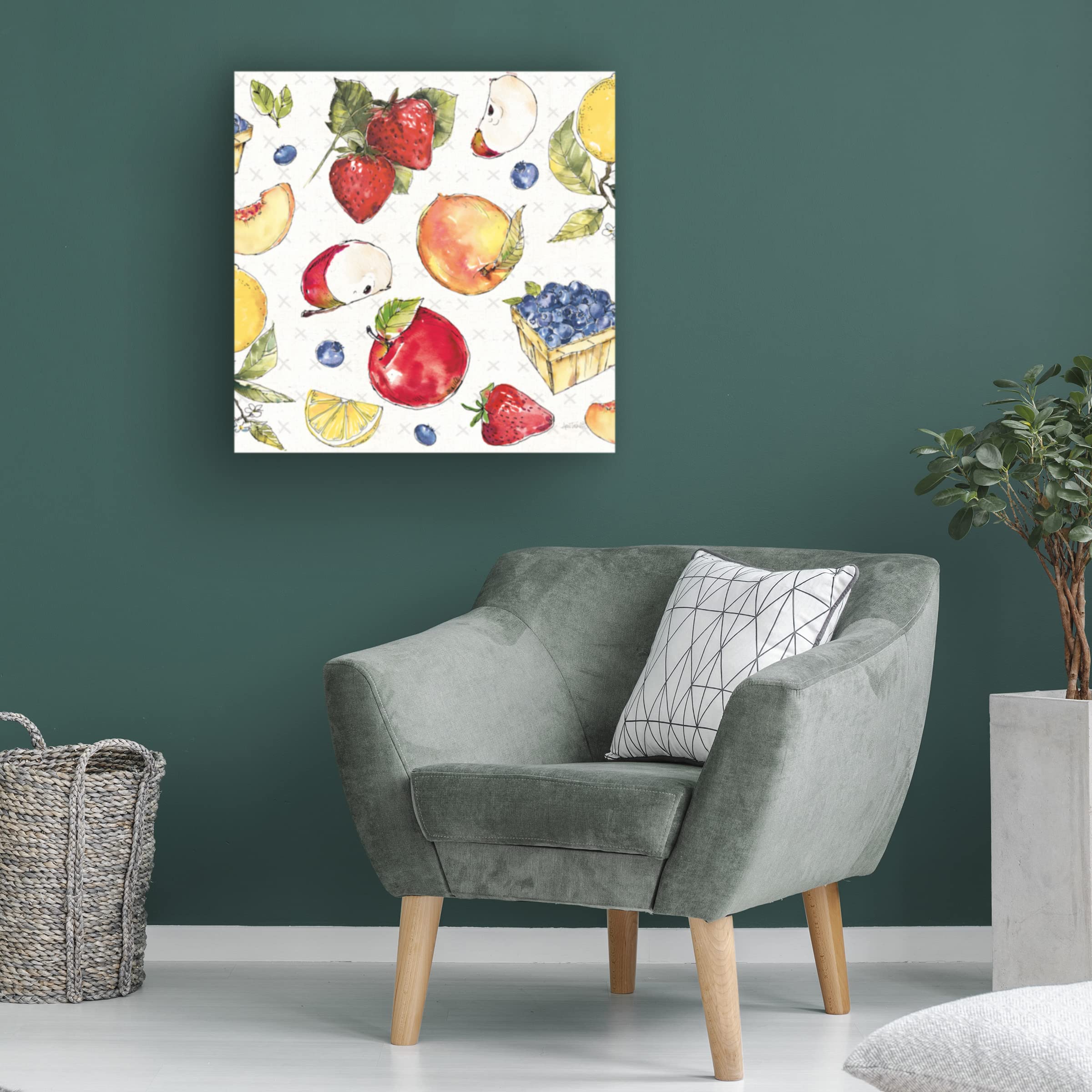 Anne Tavoletti 'Fruit Stand Pattern I' Canvas Wall Art Print - Vibrant Kitchen Decor for Dining Room & Farmhouse Style Home