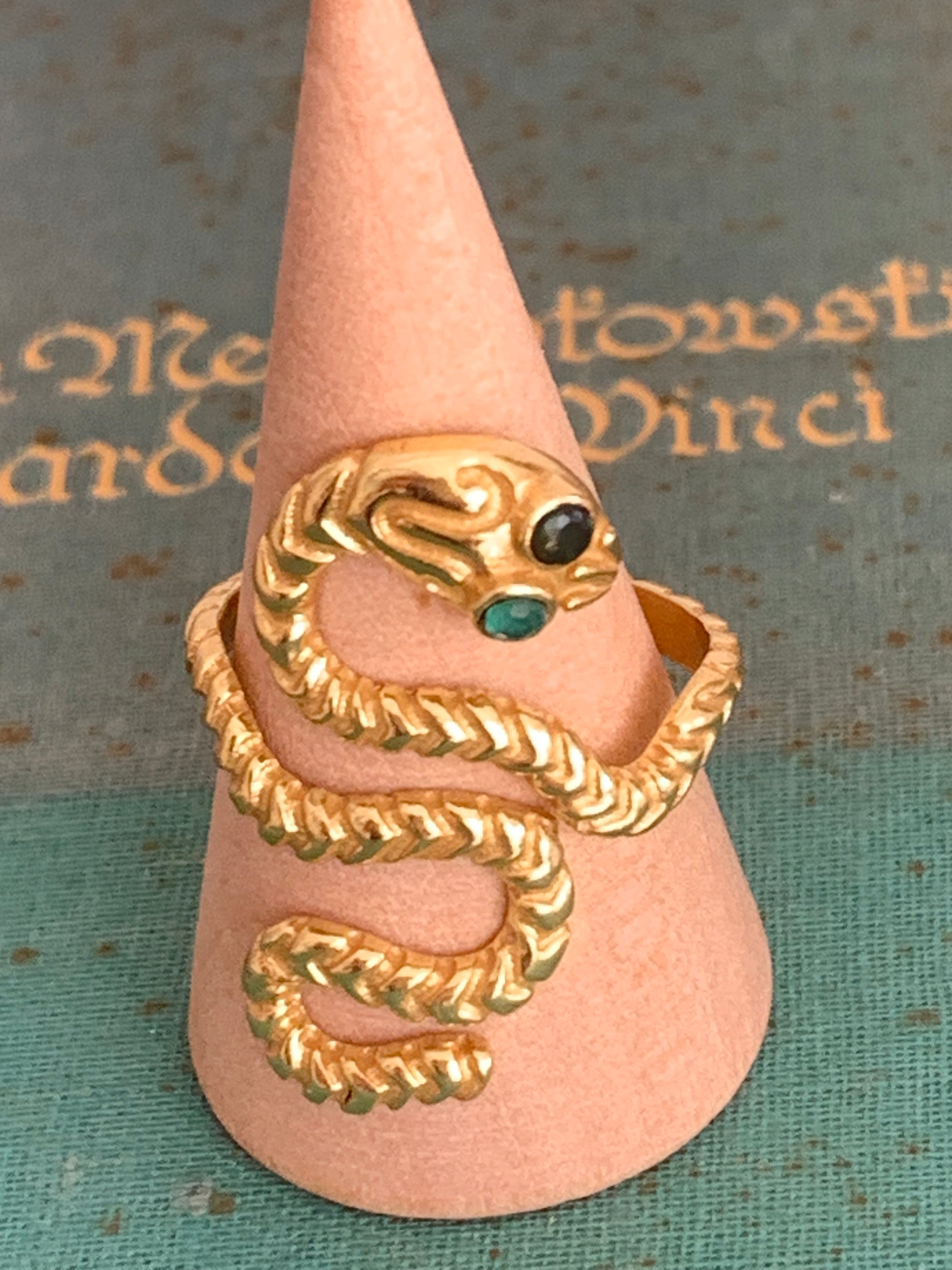 Ananda Ibiza Boho Snake Ring - Handmade Designer Jewelry for Women, Trendy Statement Ring for Festivals, Parties & Everyday Wear
