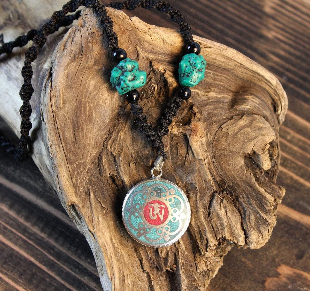 Hand Knotted Tibetan Om Necklace - Spiritual Jewelry for Meditation, Yoga & Mindful Living | Buddhist Prayer Beads & Yoga Accessories