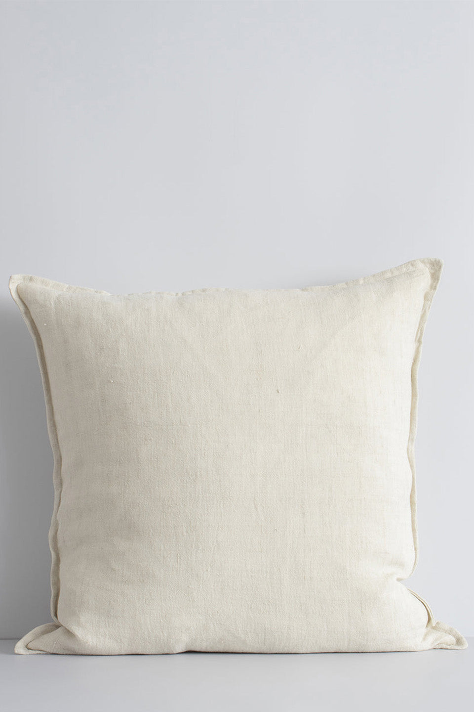 Premium Cassia Almond Feather Insert 55x55cm Linen Cushion Cover - Soft & Breathable Home Decor for Sofa, Bed, Chair (White) | Living Room, Bedroom, Office Comfort