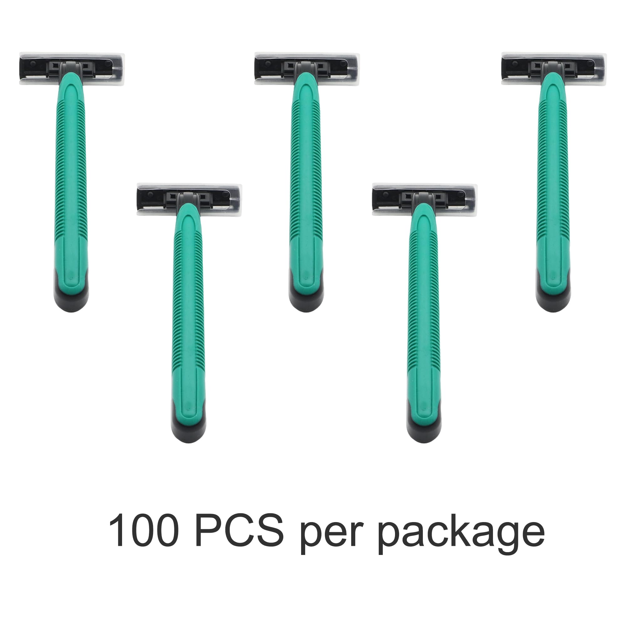 100 Pcs Disposable Razors - Individually Wrapped Twin Blade Stainless Steel Razors with Safety Cap for Men & Women | Bulk Razors for Travel, Hotels, Shelters, Airbnbs, Personal Grooming & Emergency Kits | Smooth Shaving for Face, Legs & Body Care