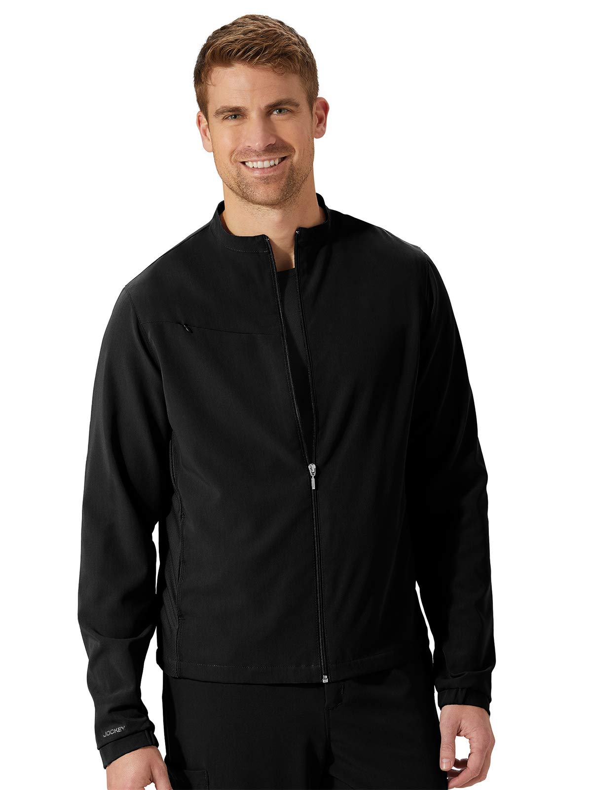 Jockey Scrubs Unisex Jacket 2477 - Black, X-Small | Comfortable Medical Uniform for Doctors & Nurses | Perfect for Hospitals, Clinics & Healthcare Professionals
