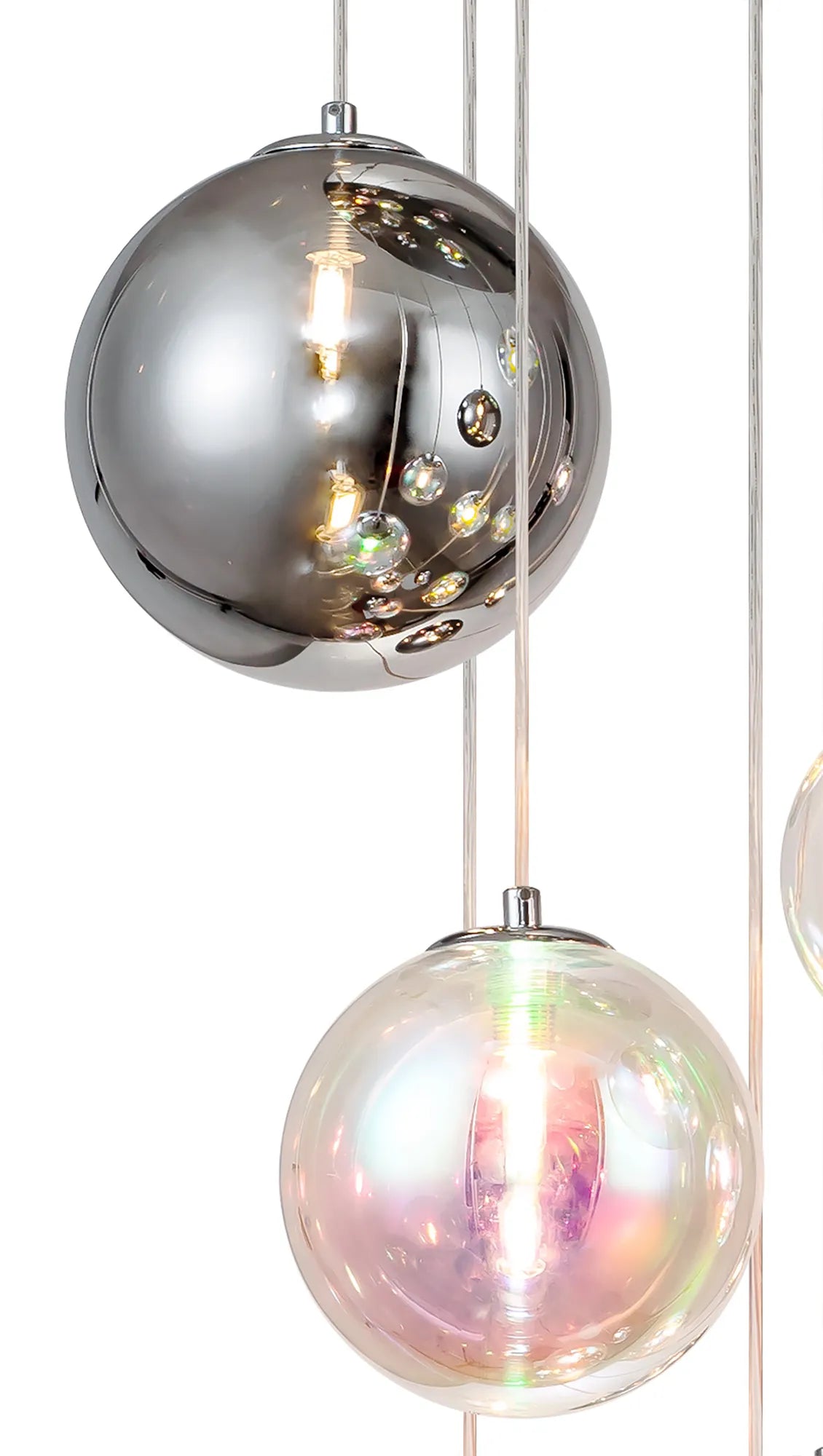 60cm Austin Glass Pendant Light with 16 G9 Bulbs - Modern Hanging Fixture for Kitchen Island, Dining Room, and Living Room Lighting