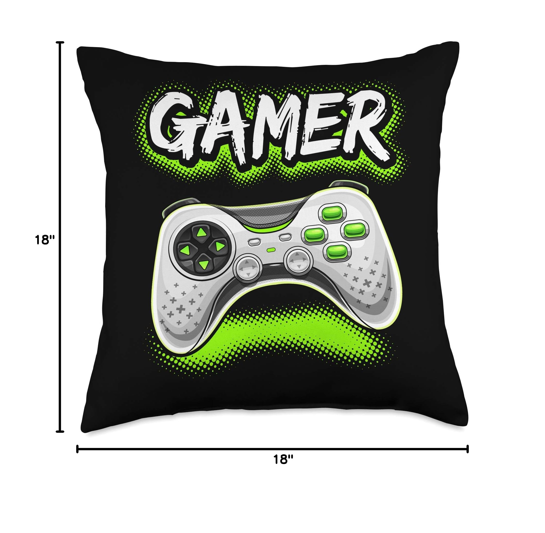 Best Video Game Controller Throw Pillow - Cool Gamer Room Decor for Boys & Girls - Perfect Gift for Gamers - Ideal for Gaming Rooms, Bedrooms & Couches
