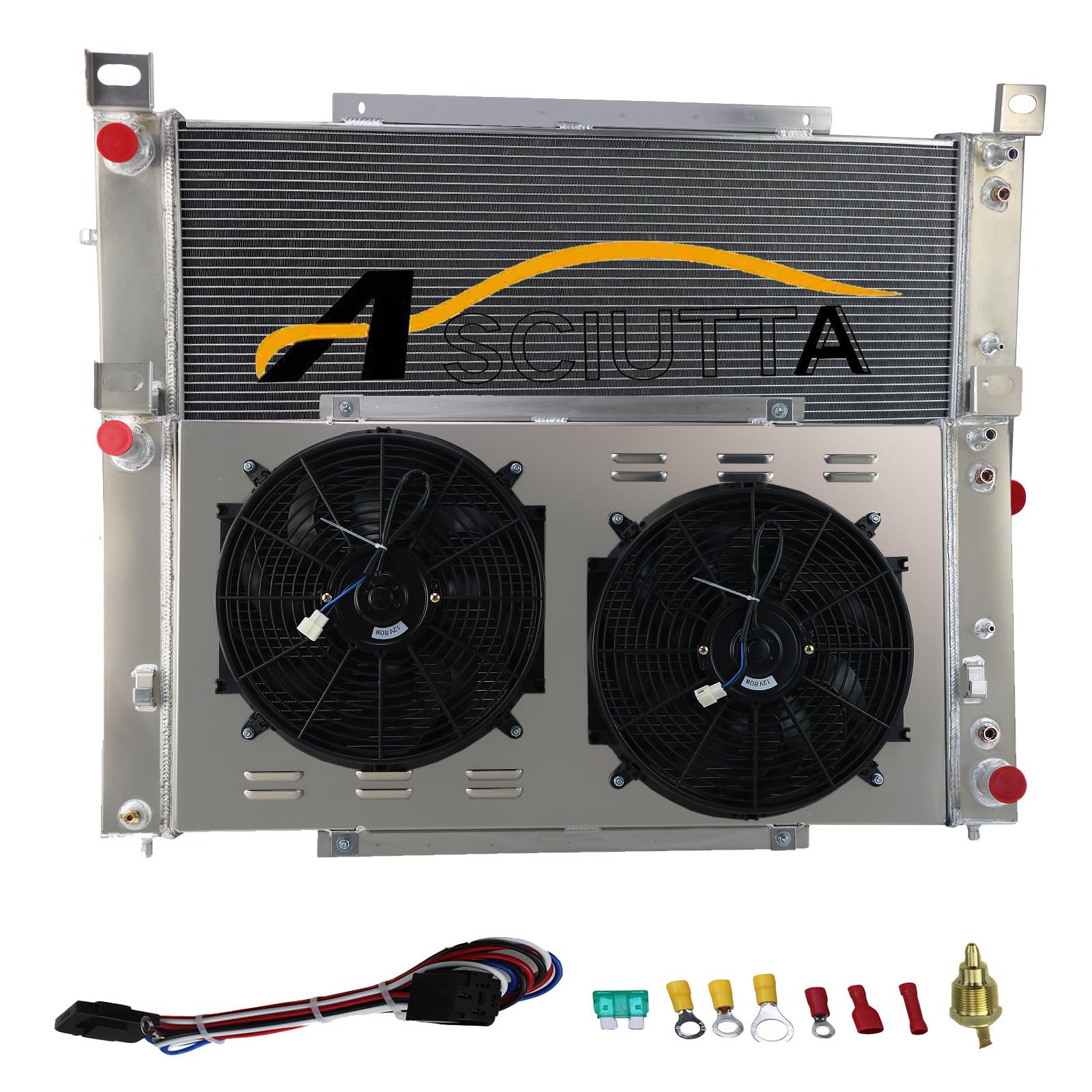 High Performance 3 Row Aluminum Radiator for 1999-2014 Chevy Silverado 1500/2500/3500, Tahoe, Avalanche, Suburban & GMC Sierra, Yukon, Cadillac Escalade 5.3L V8 - Includes 14