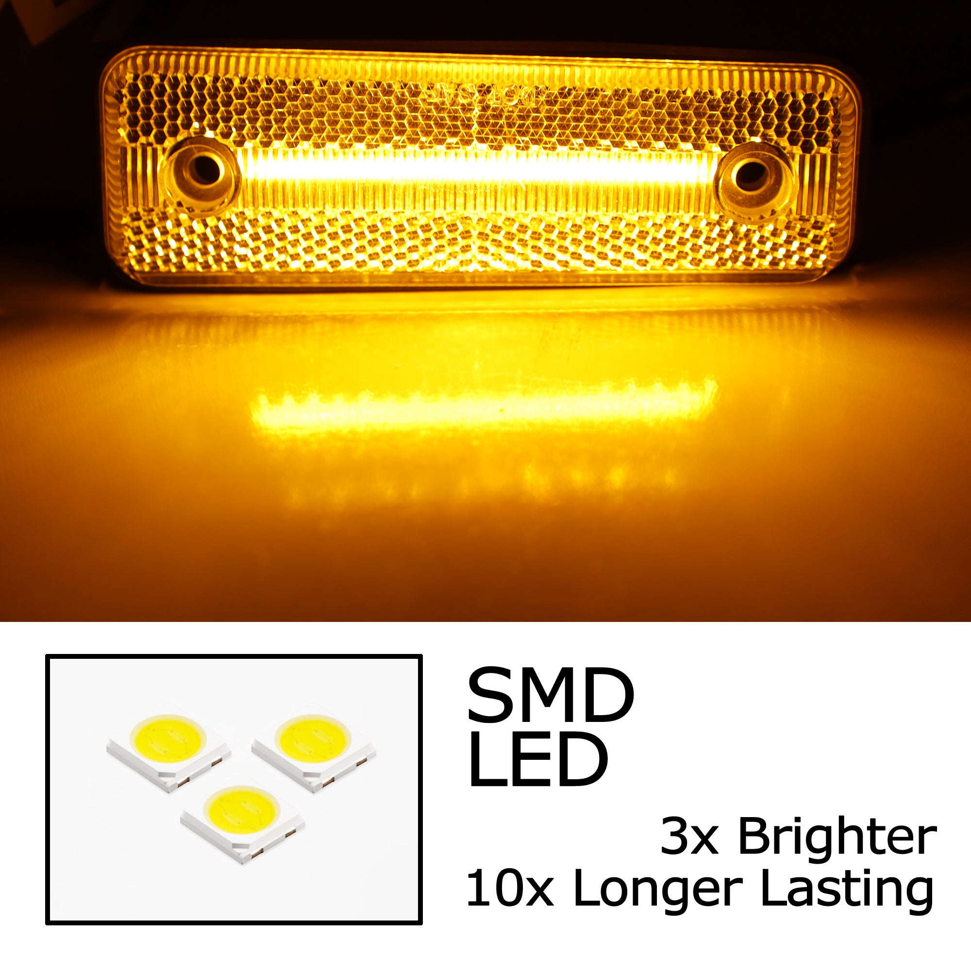 Clear Lens Amber Full LED Front Side Markers for Toyota Land Cruiser BJ FJ 60 70 - Durable Off-Road Lighting for Enhanced Visibility & Safety