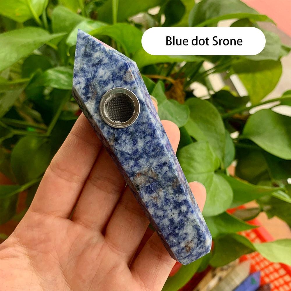 Natural Crystal Pipe with Metal Filter - Rose Quartz Healing Wand for Meditation, Relaxation & Energy Cleansing | Perfect for Reiki, Yoga & Spiritual Practices
