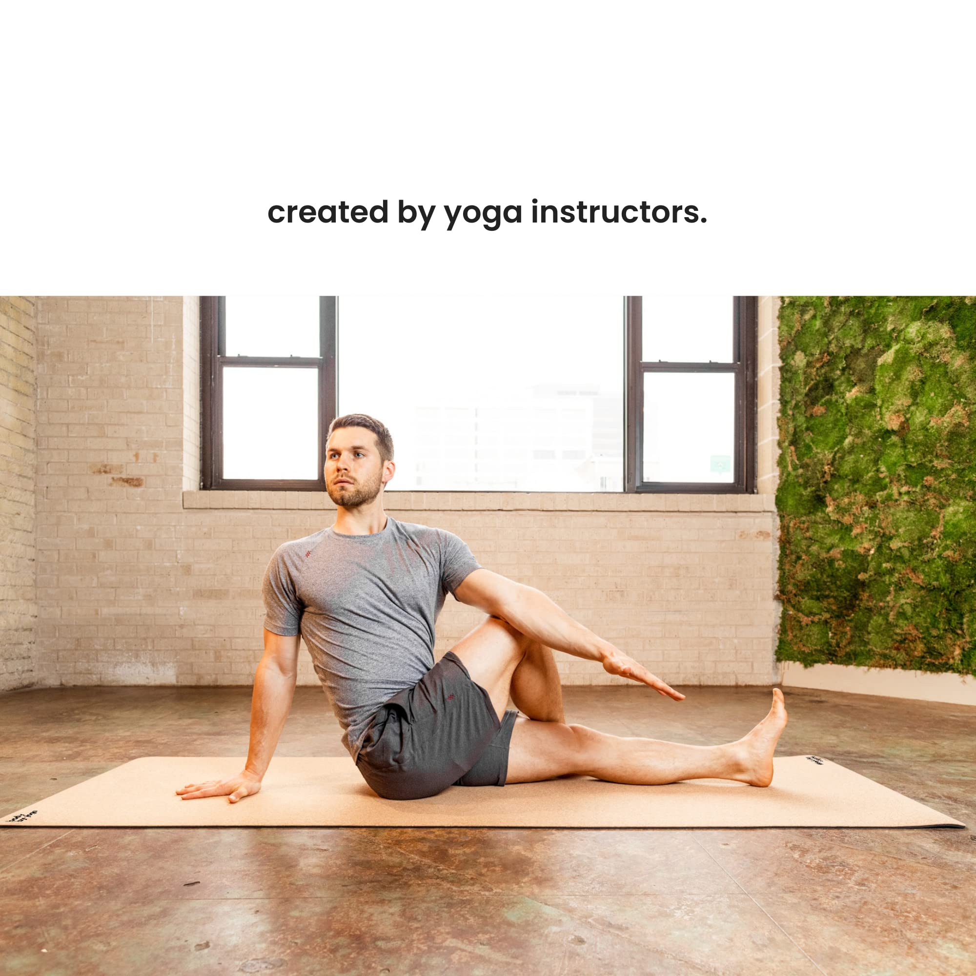 Premium Cork Yoga Mat - Non-Slip, Extra Thick & Wide for Maximum Comfort | Eco-Friendly, Natural & Non-Toxic | Ideal for Hot Yoga, Pilates & Home Workouts | Optional Alignment Lines for Perfect Posture