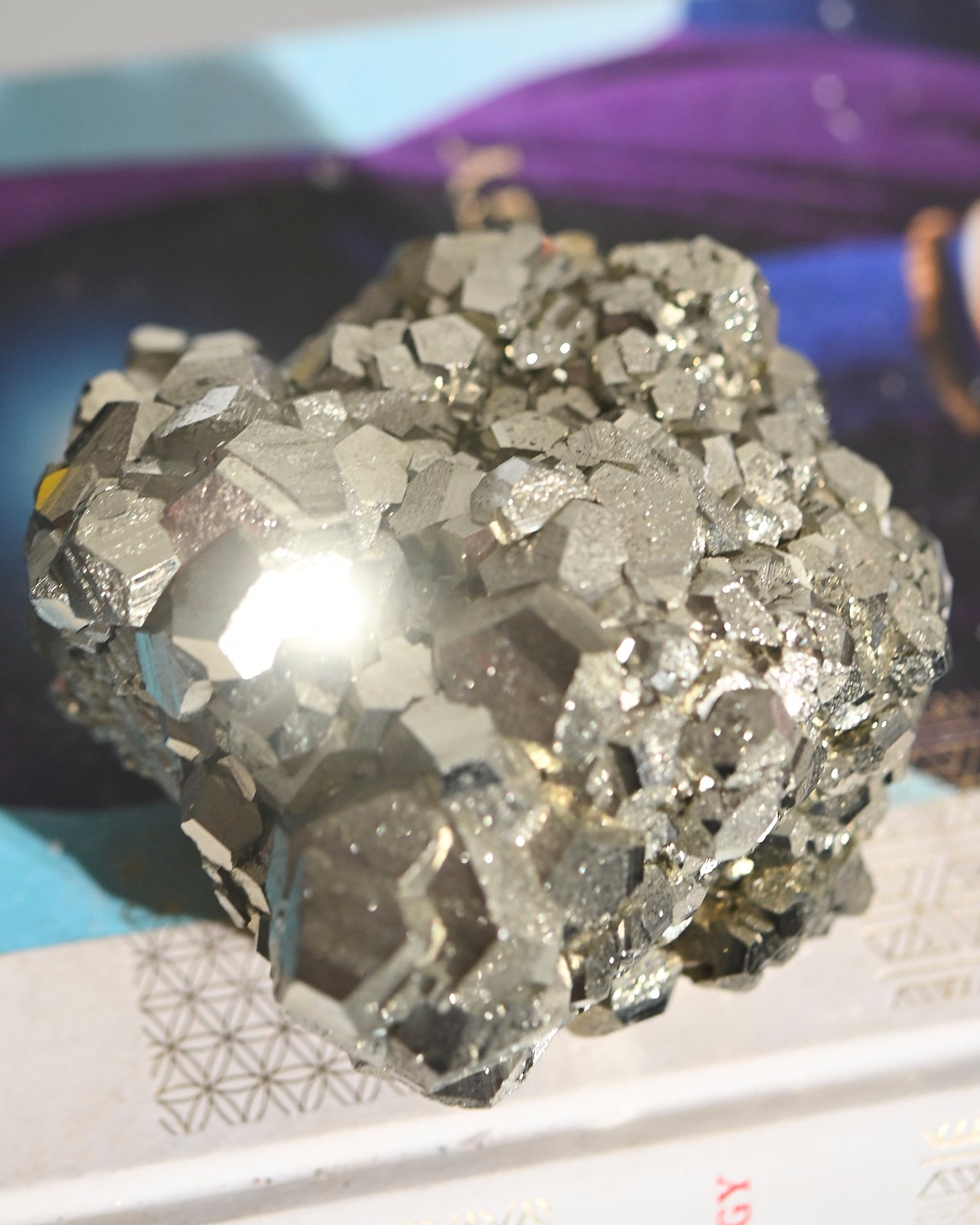 Natural Pyrite Crystal Cluster - 3.3lbs Raw Mineral Specimen for Healing, Meditation & Home Decor | Perfect for Spiritual Practice, Feng Shui & Mineral Collection