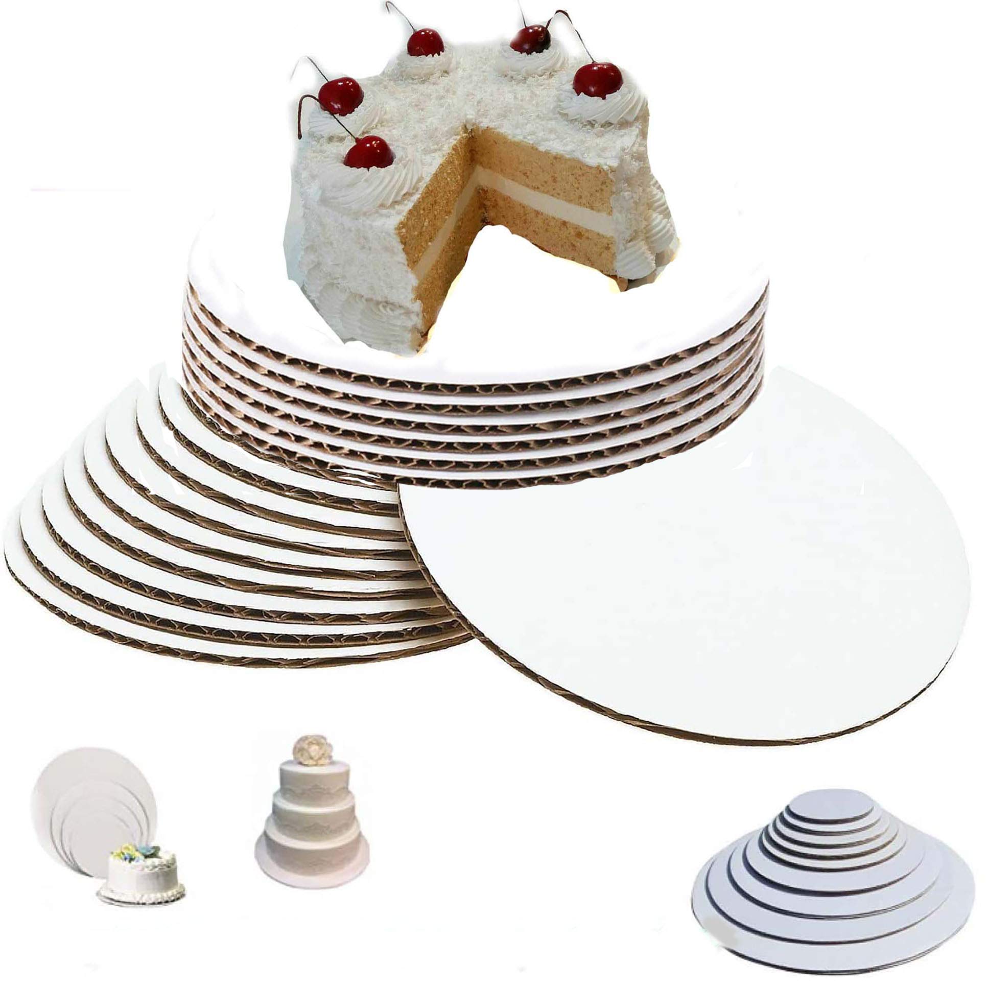 6-Inch White Round Cake Circles - 25-Pack | Sturdy Cardboard Cake Boards for Baking, Decorating & Serving | Perfect for Birthday, Wedding & Party Cakes