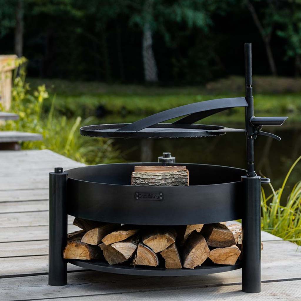 Good Directions Cook King Montana X 31 Inch Fire Pit - Outdoor Fireplace for Backyard, Patio, and Camping - Heavy Duty Steel Fire Bowl with Decorative Cutouts