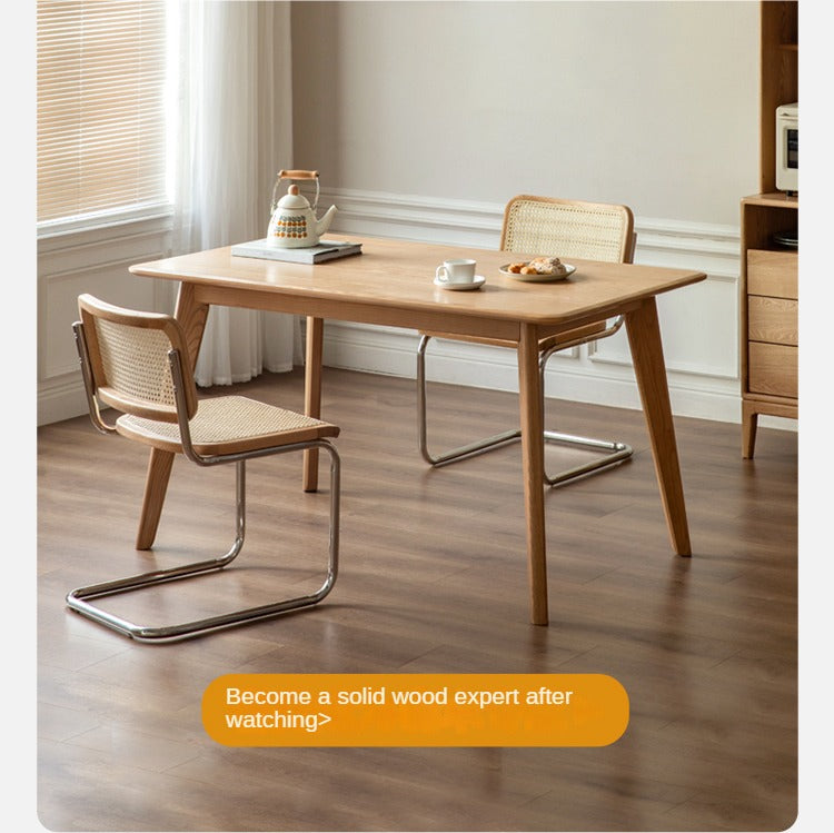 Solid Oak and Ash Wood Nordic Dining Table - Modern Scandinavian Style for Home, Kitchen, and Dining Room Decor