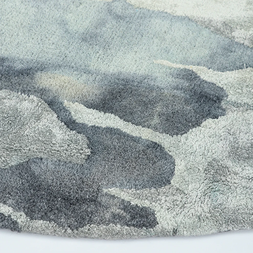 Baya Cape Brett Round Marine Rug 210cm - Soft Non-Slip Coastal Decor for Living Room, Bedroom, or Beach House