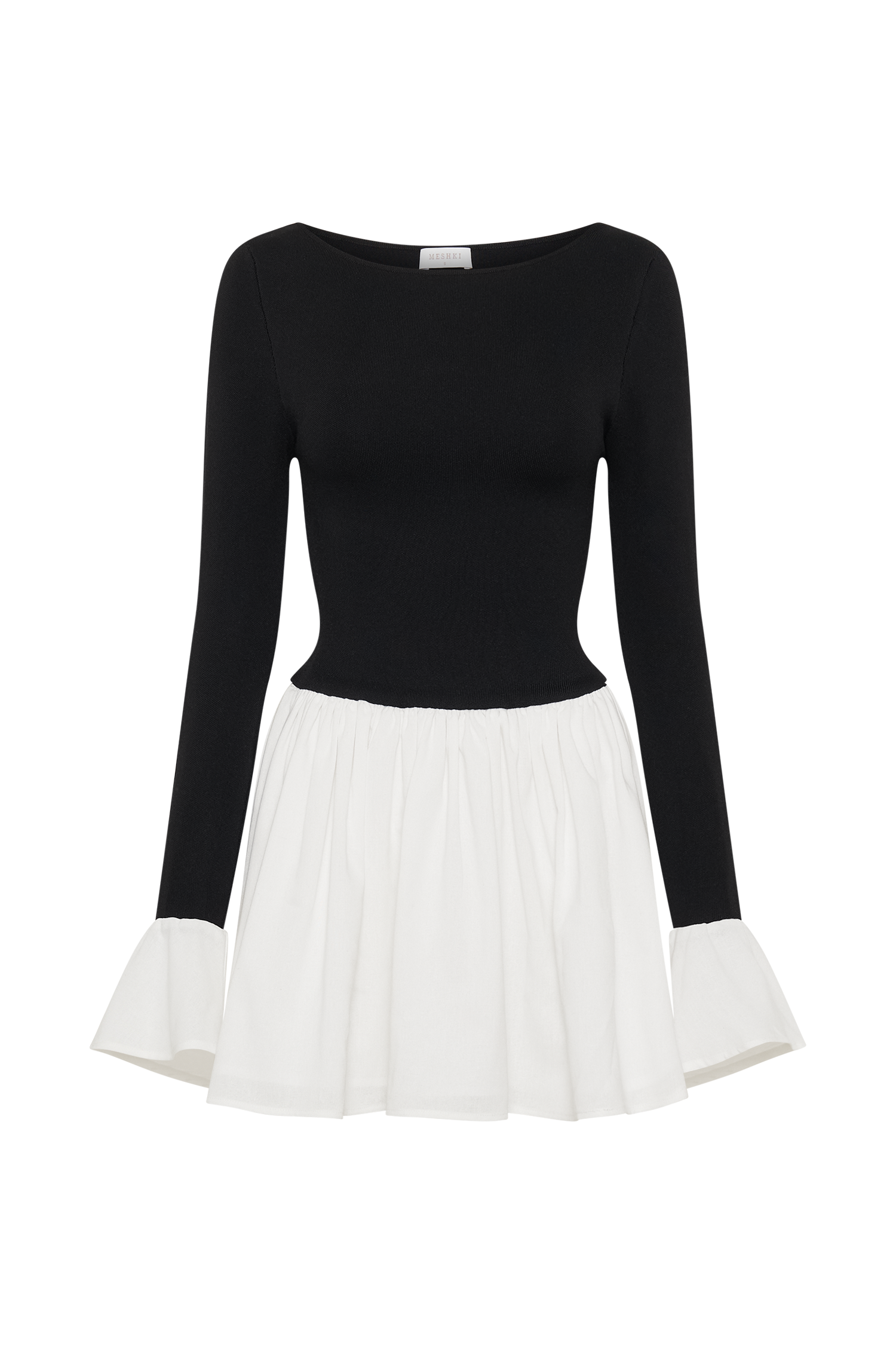 Sansa Knit and Linen Mini Dress - Black & White Summer Casual Dress for Women | Beachwear, Vacation Outfit, Daytime Date Night Fashion