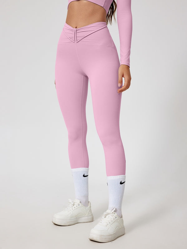 ZASUWA Women's V-Shape Waist High Waist Leggings - Tummy Control Workout Yoga Pants for Running, Gym & Everyday Wear