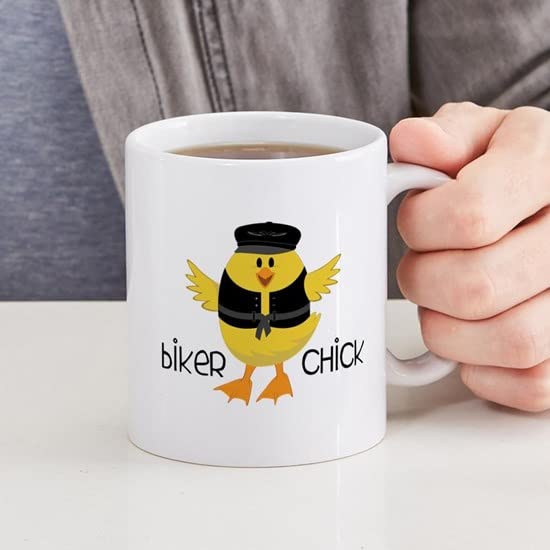 Biker Chick Ceramic Coffee Mug 11 oz (325 ml) - Perfect for Motorcycle Enthusiasts & Coffee Lovers - Ideal for Home, Office, or Biker Gifts