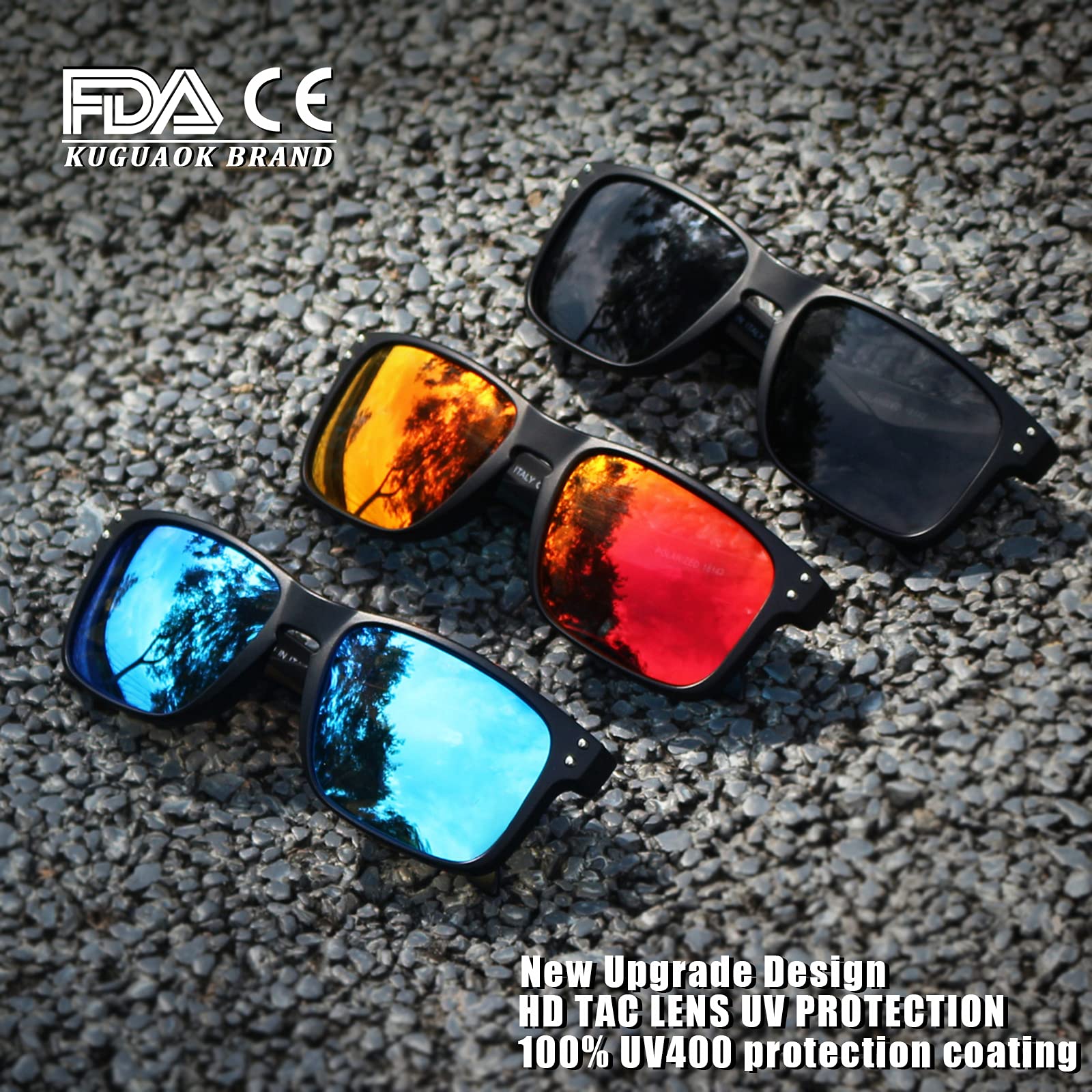Polarized Square Sunglasses for Men & Women - UV Protection for Outdoor Sports