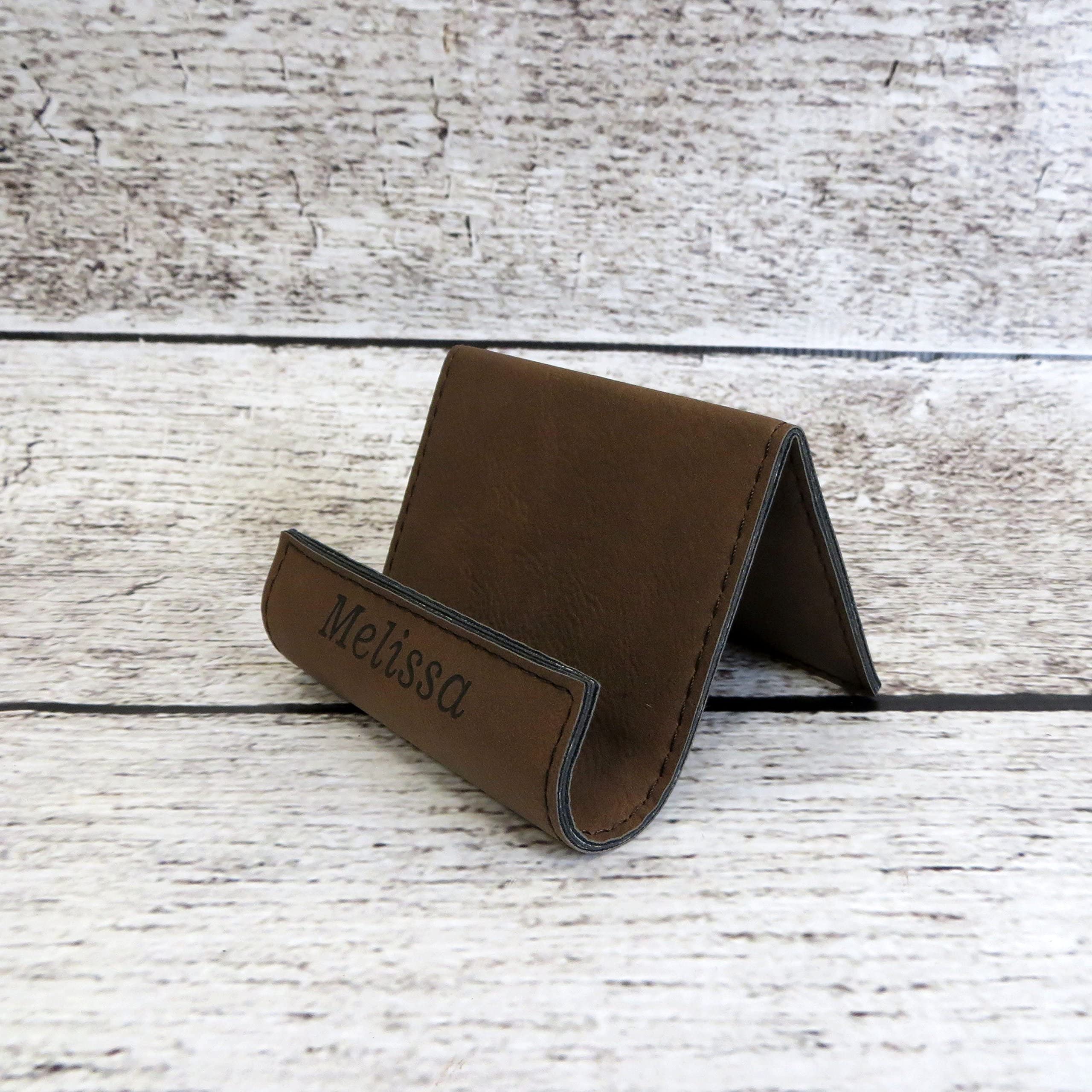 Custom Personalized iPhone & Cell Phone Stand - Engraved Name/Text Holder for Desk, Home & Office Use - Perfect Gift for iPhone Users