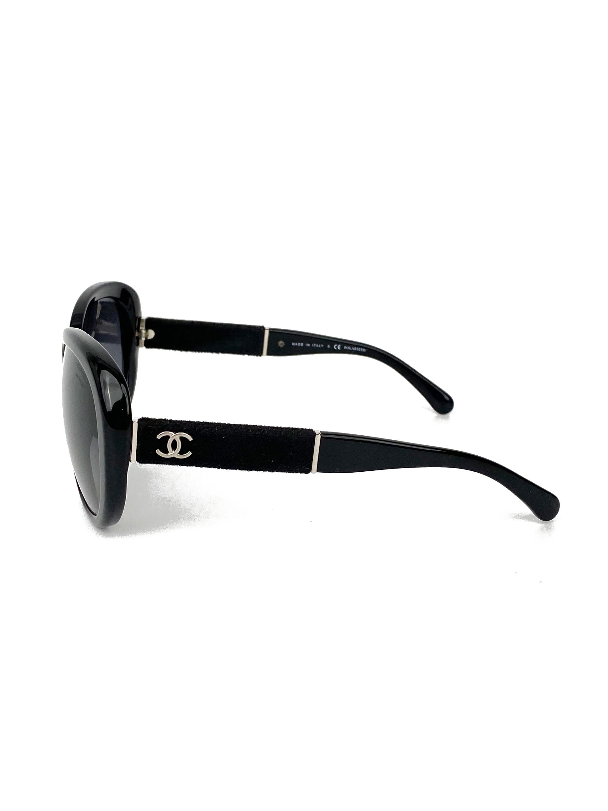 Chanel Black Polarized Sunglasses 5256 - Luxury UV Protection for Women & Men - Perfect for Driving, Beach & Outdoor Activities