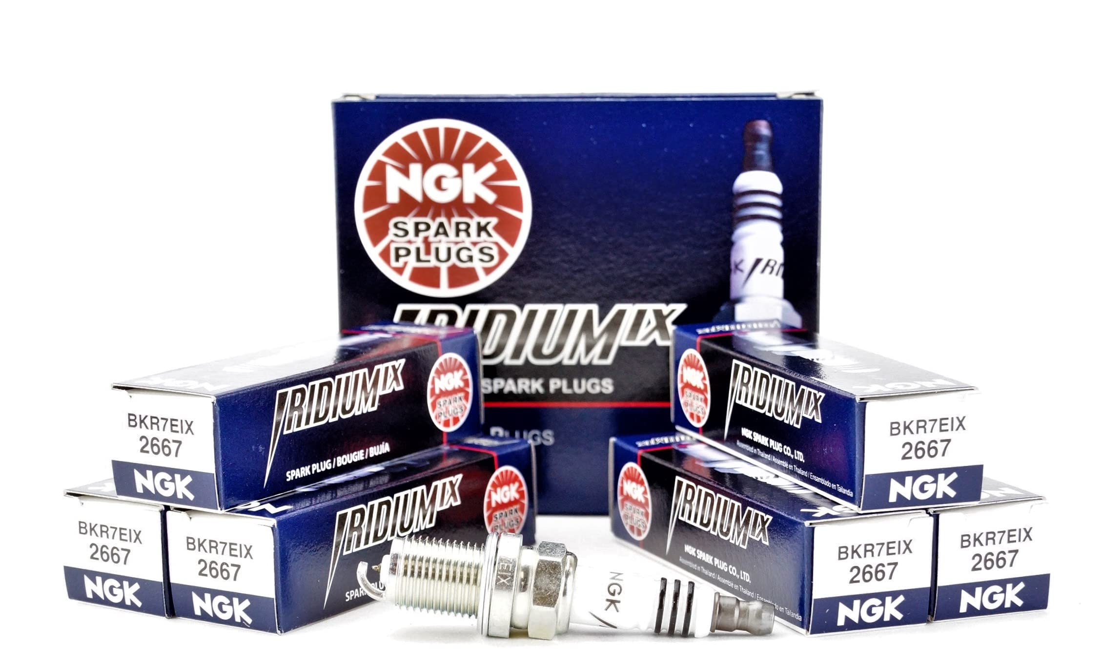 NGK 2667 Iridium IX Spark Plugs BKR7EIX - 6 Pack - High Performance Spark Plugs for Cars, Trucks & SUVs - Perfect for Improved Fuel Efficiency & Engine Performance