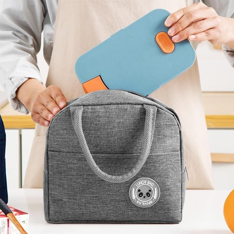 FowWelt Insulated Lunch Bag for Office, College & School - Reusable Food Storage Container with Thermal Protection, Leakproof Design - Perfect for Meal Prep, Picnics & Daily Commute (Grey)