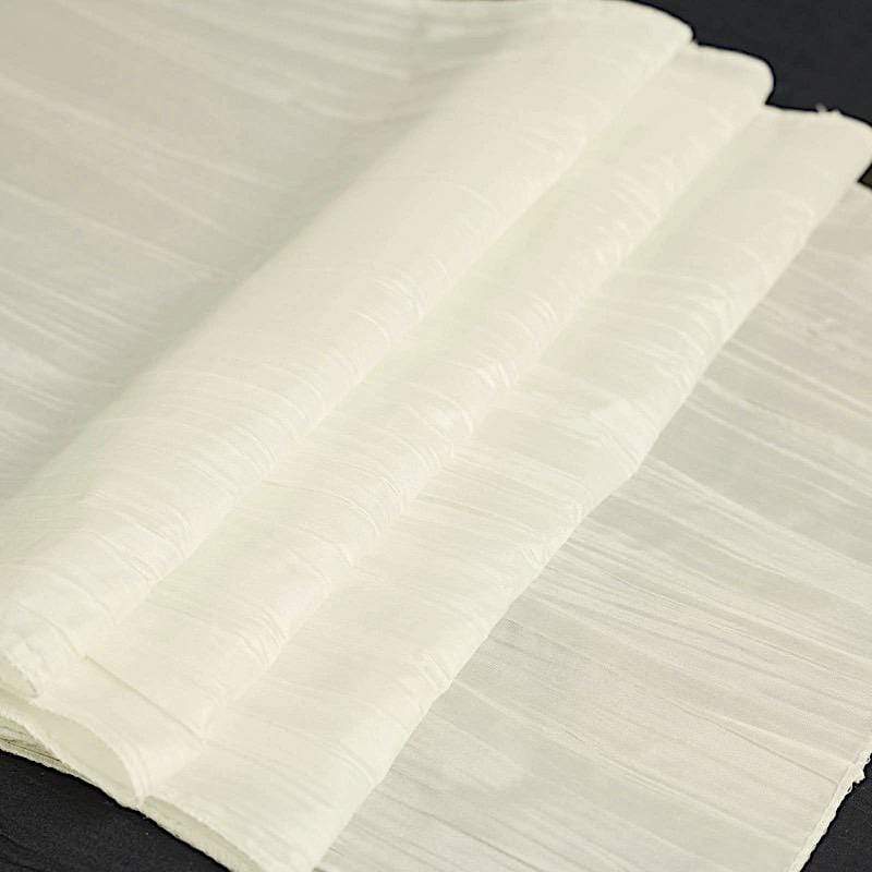 12-Pack 108-Inch Metallic Accordion Crinkled Taffeta Table Runner for Wedding, Party, Holiday & Home Decor - Elegant Dining Table Decorations