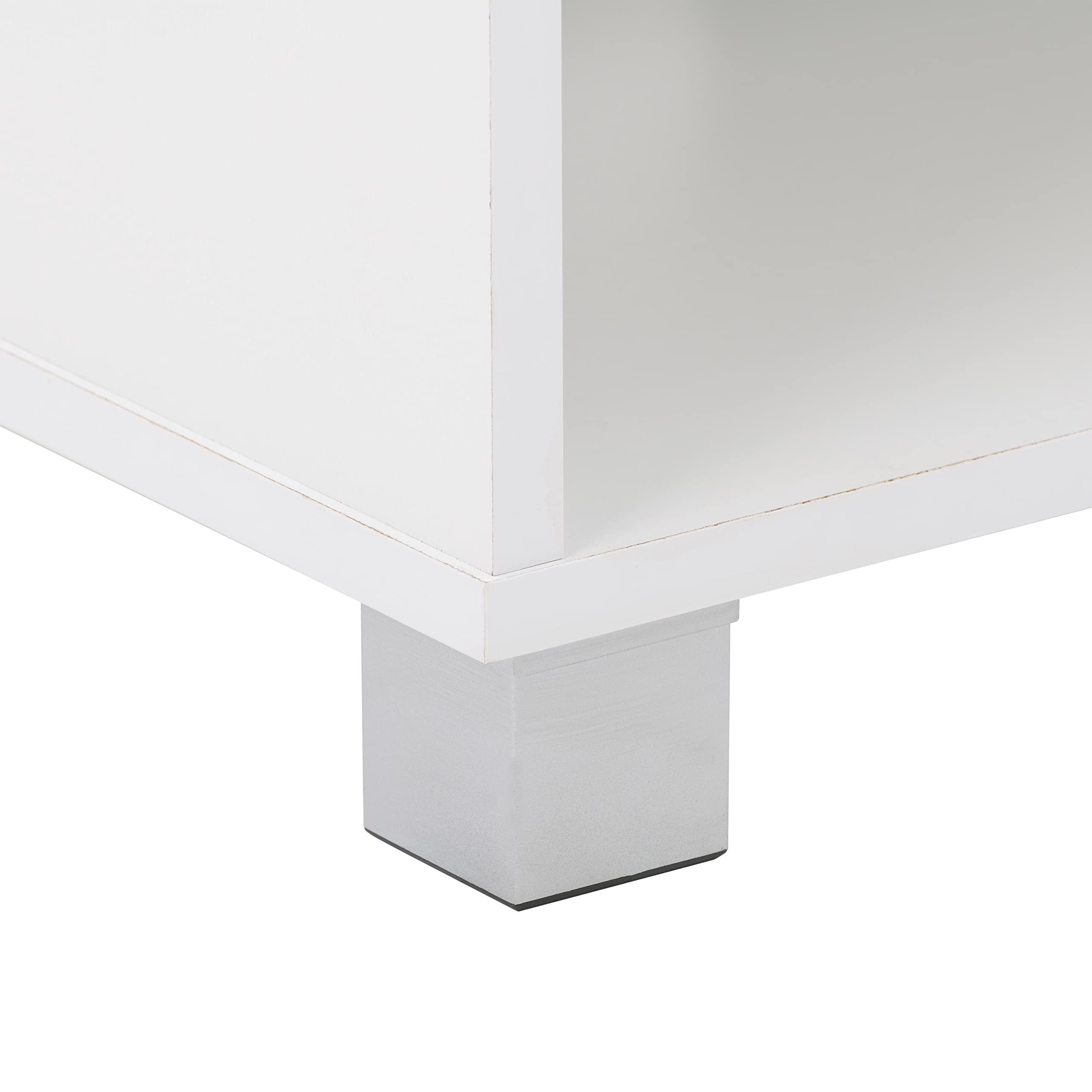 CorLiving Hollywood White Engineered Wood TV Stand with Open Shelves for TVs up to 85