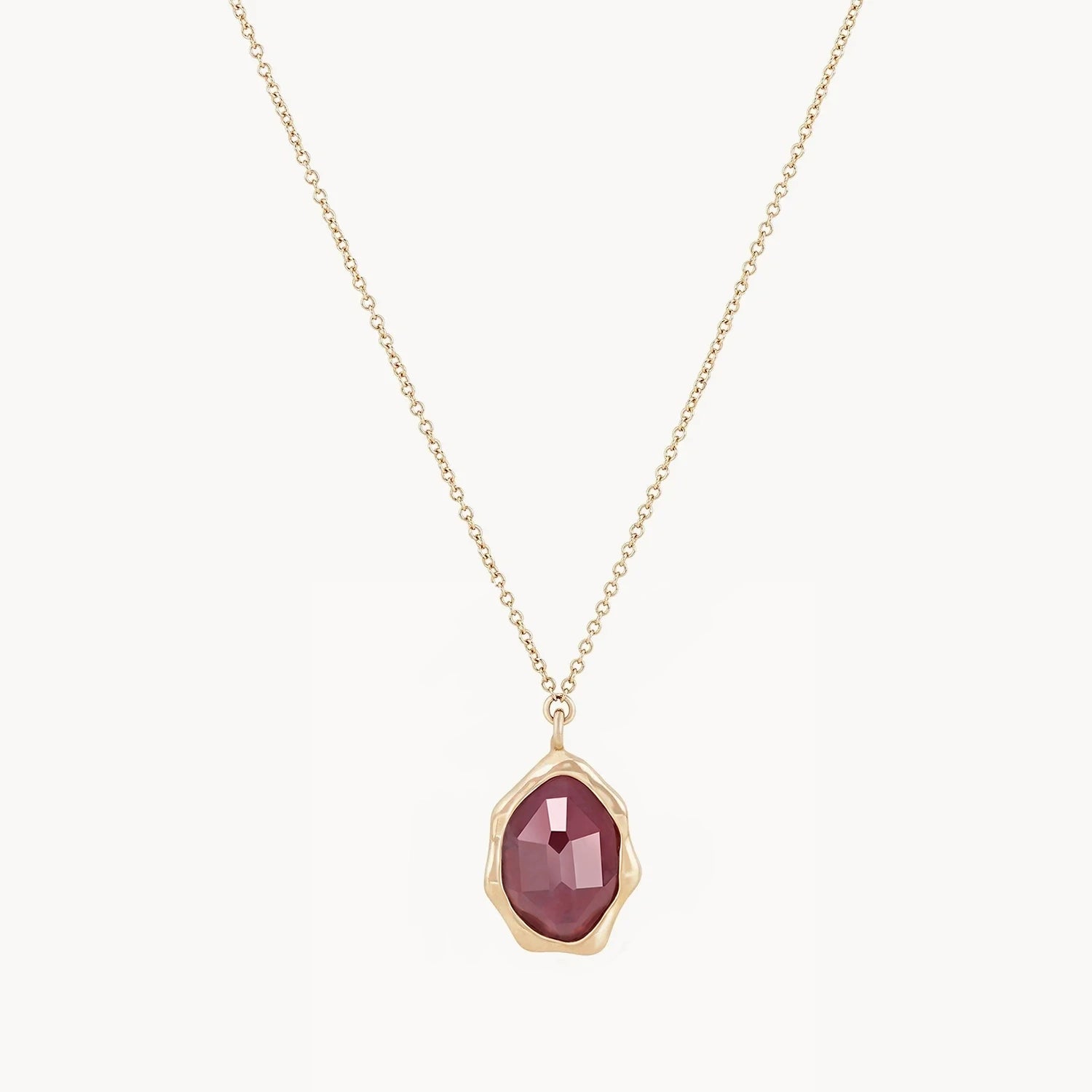 14K Yellow Gold Ruby Mood Necklace - Elegant & Stylish Jewelry for Women, Perfect for Gifts, Parties & Special Occasions