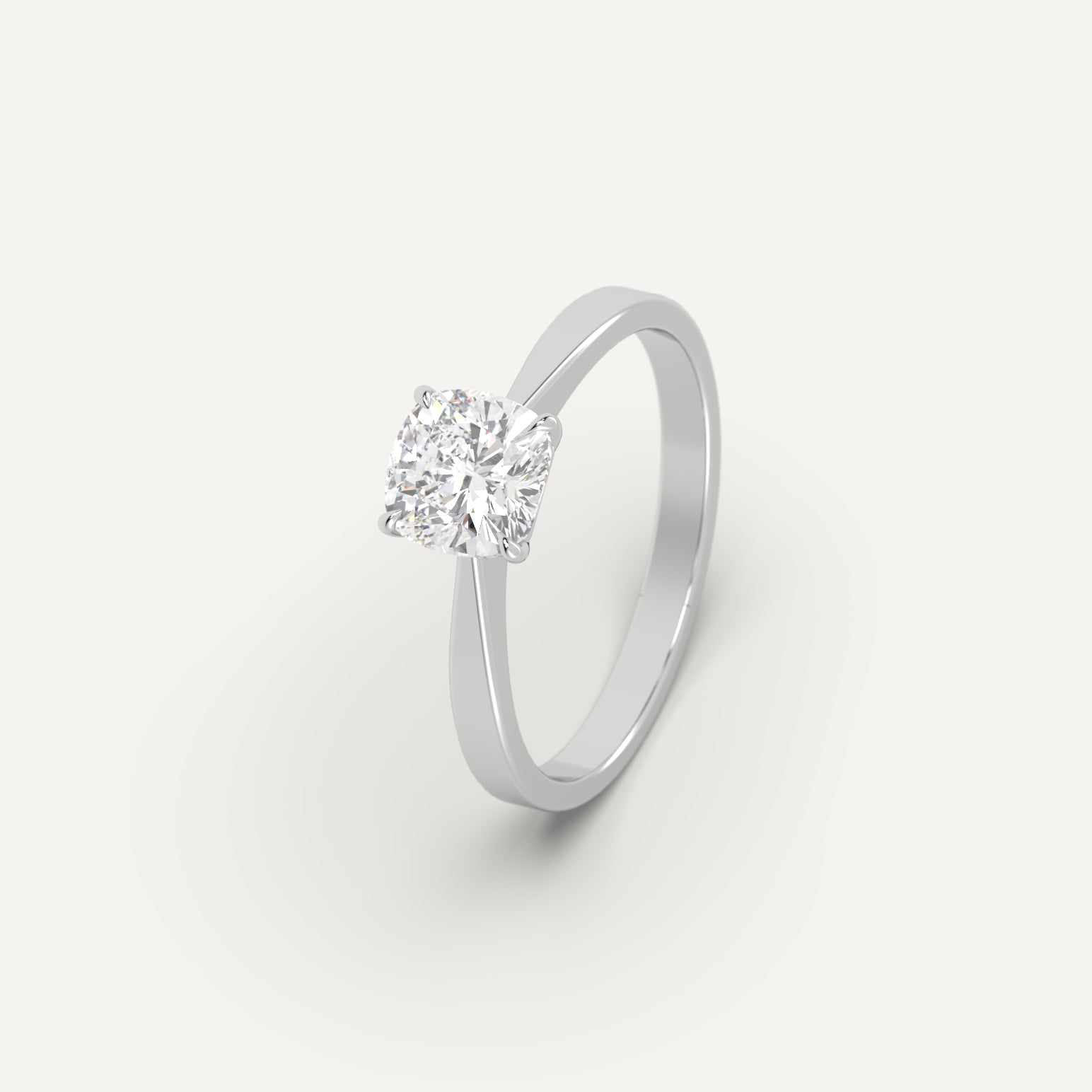 1 Carat Cushion Cut Diamond Engagement Ring - 14K White Gold Solitaire Wedding Band for Women - Perfect for Proposals, Anniversaries & Special Occasions