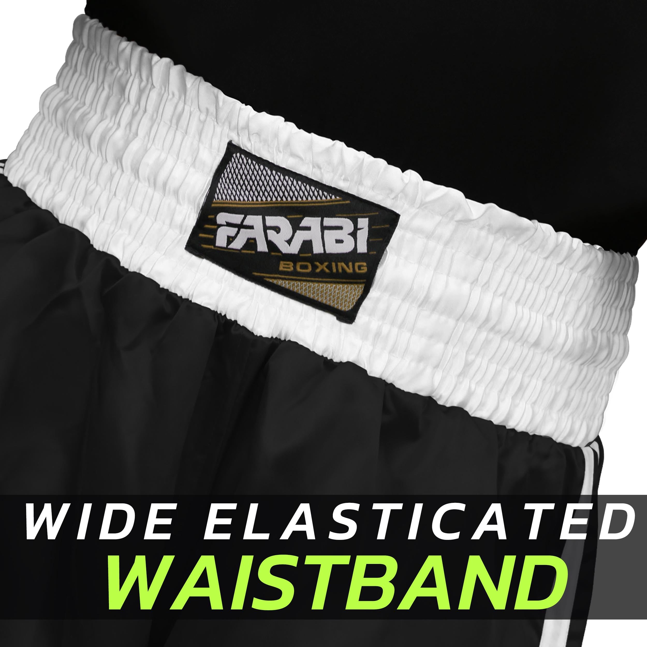 Farabi Sports Boxing Shorts for Men & Women - Breathable Training Shorts for Boxing, Kickboxing, MMA, Sparring & Fitness Gym Workouts - Ideal for Punching, Bag Work & High-Intensity Training