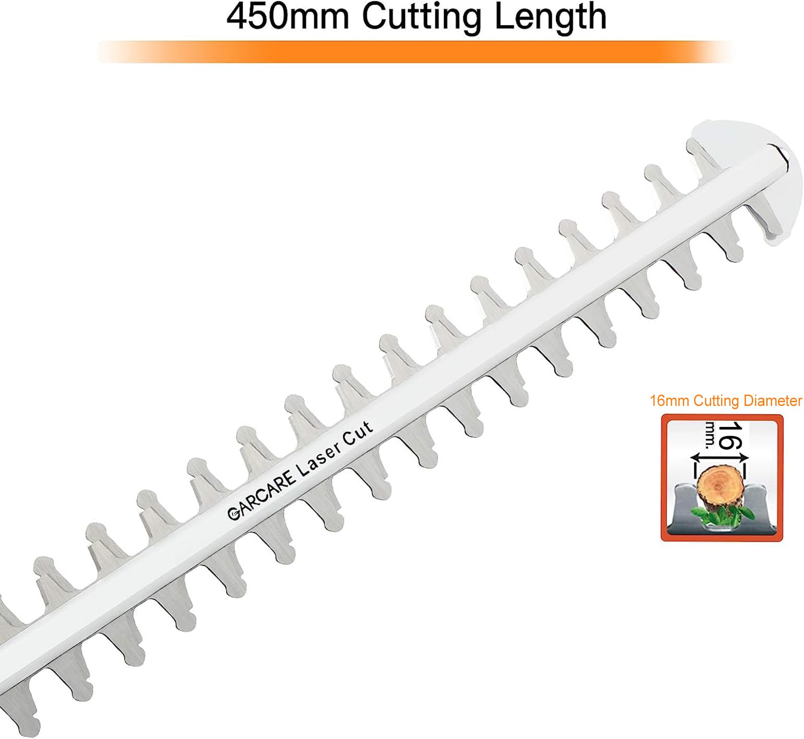 GARCARE 4.8-Amp Electric Hedge Trimmer with 18-Inch Laser-Cut Blade & Cover - Powerful Corded Shrub Trimmer for Lawn, Garden, and Landscape Maintenance