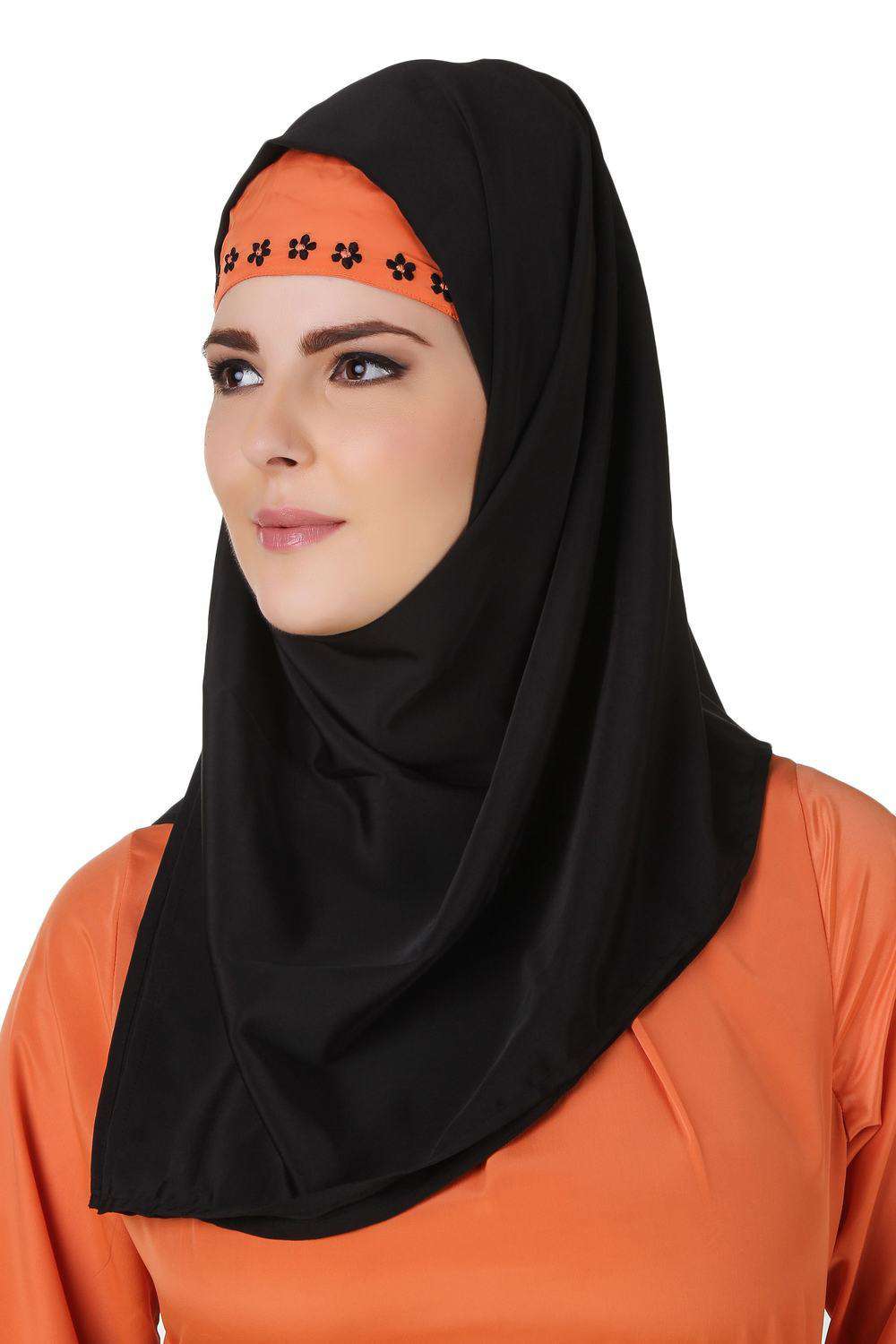 Barika Black Nida Hijab - Modest Muslim Scarf for Women - Perfect for Prayer, Work, and Everyday Wear