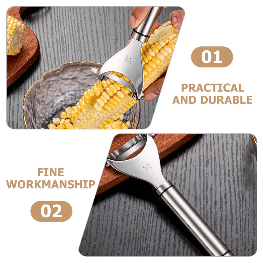 FAVOMOTO Stainless Steel Corn Planer & Cob Thresher Tool - Efficient Corn Cutter & Peeler for Kitchen - Perfect for Fresh Corn Preparation, Grilling, and Meal Prep